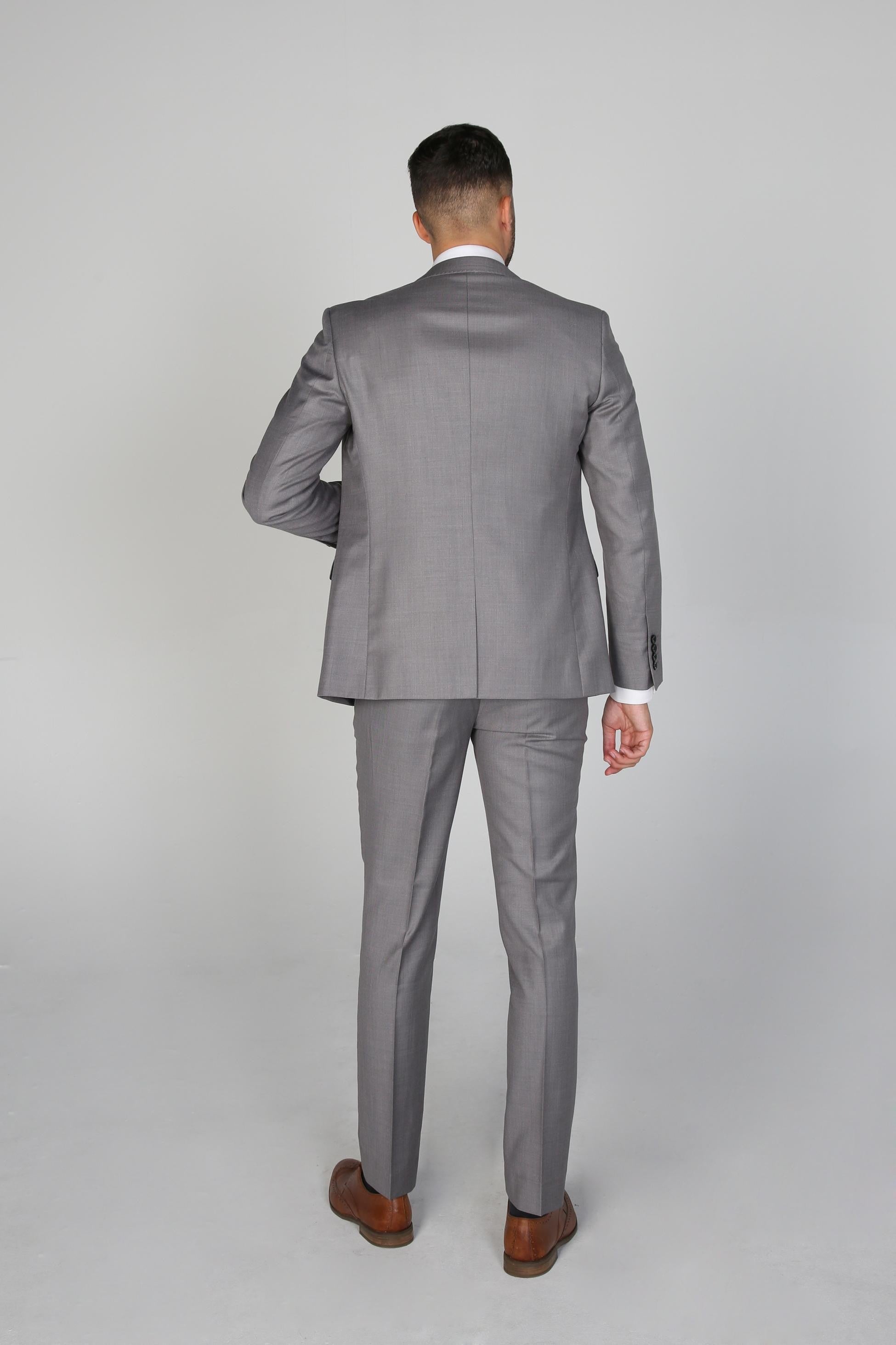 Men's Tailored Fit Formal Suit  - CHARLES - Light Grey