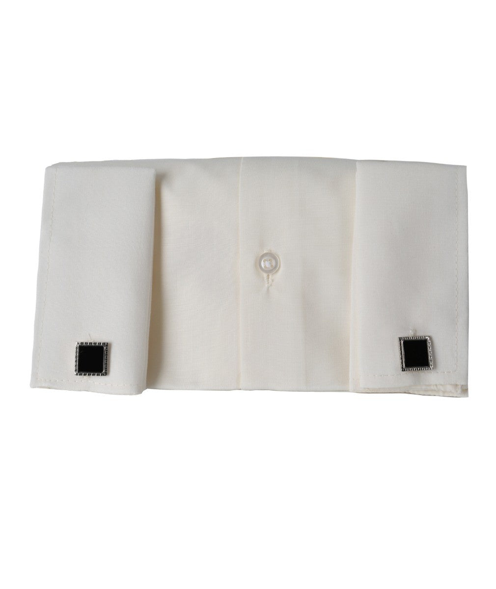 Boys Classic Collar Cufflinks Shirt - Ivory