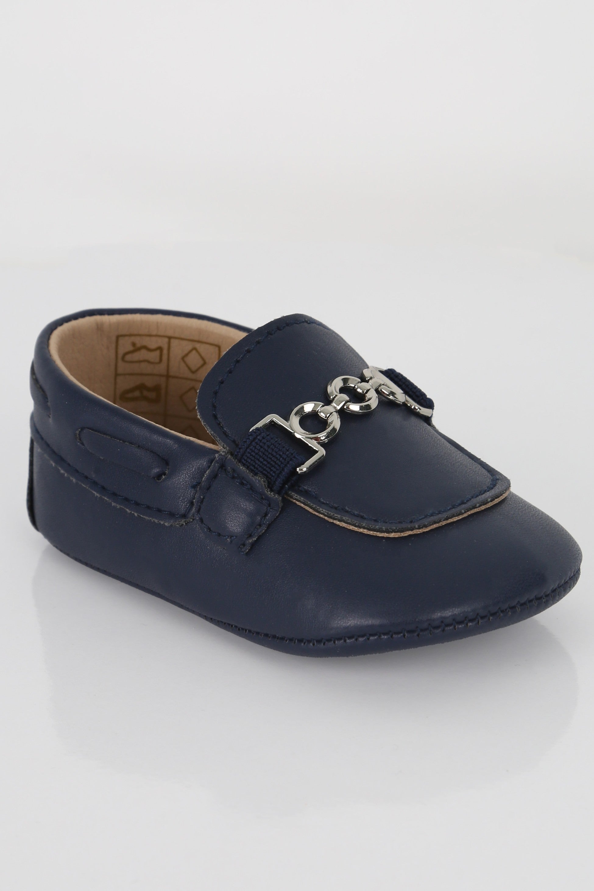 Baby Boys Pre-walker Loafer with Metal Charm - ALDOLFO - Navy Blue