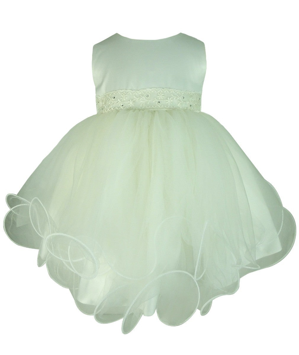 Girls Christening Wedding Dress with Butterfly Bolero Jacket - Ivory