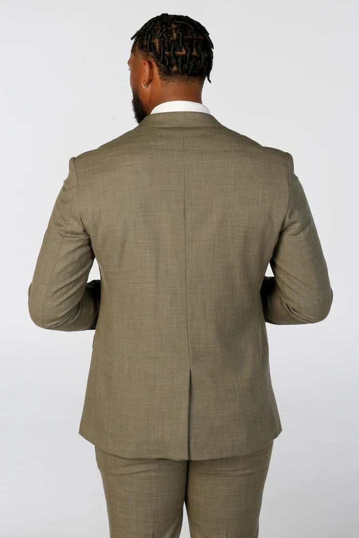 Men's Tailored Fit Plaid 2PC Formal Suit - KURT - Sage Green