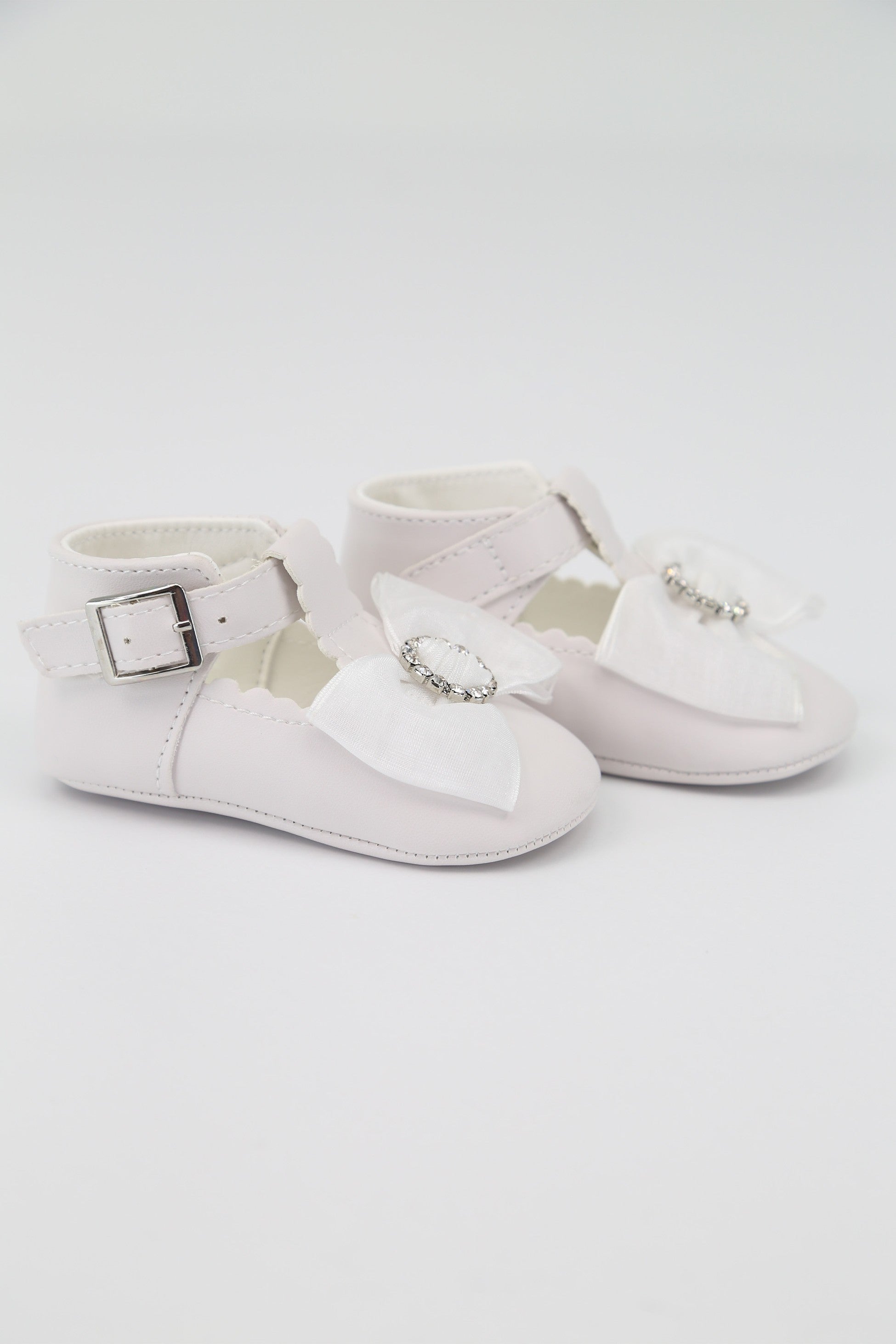 Baby Girls Rhinestones Christening Shoes - MILLIE - White