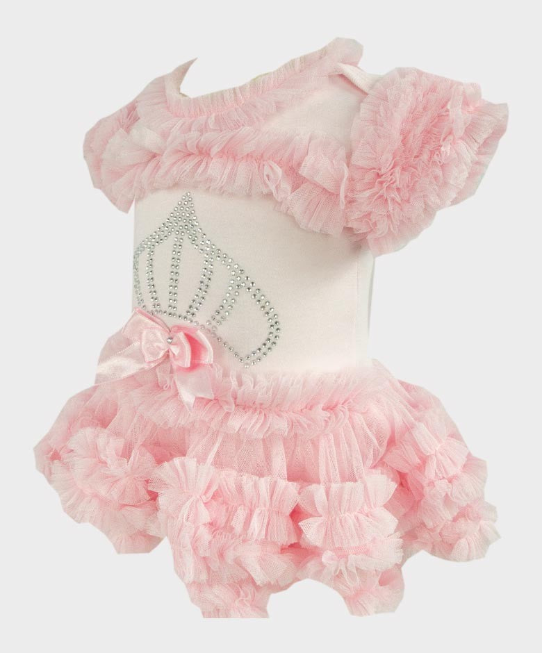 Baby Girl Tulle Cotton Tutu Bodysuit - Pink