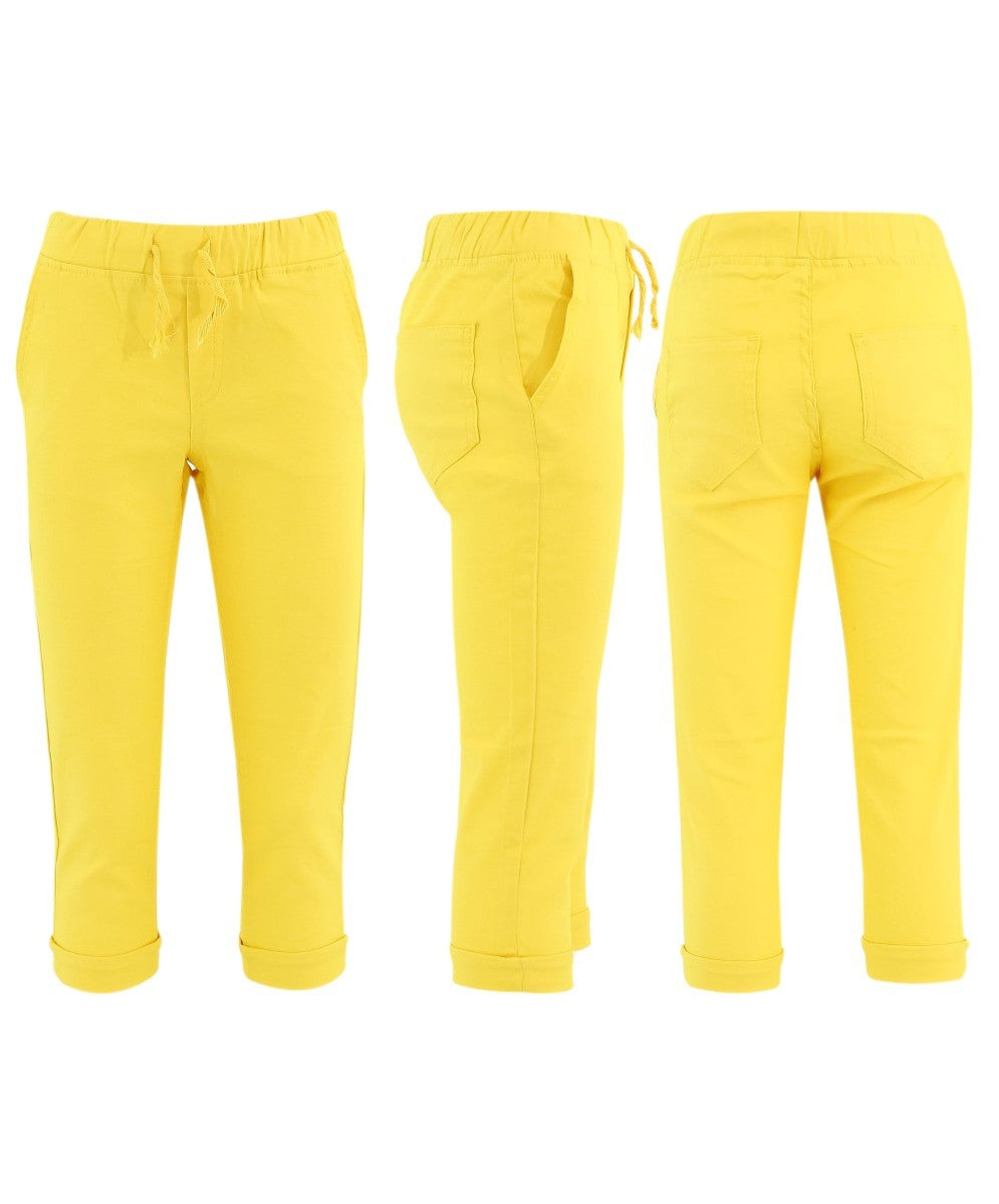 Baby Boys Cotton Stretch Chino Trousers - ENZO - Yellow