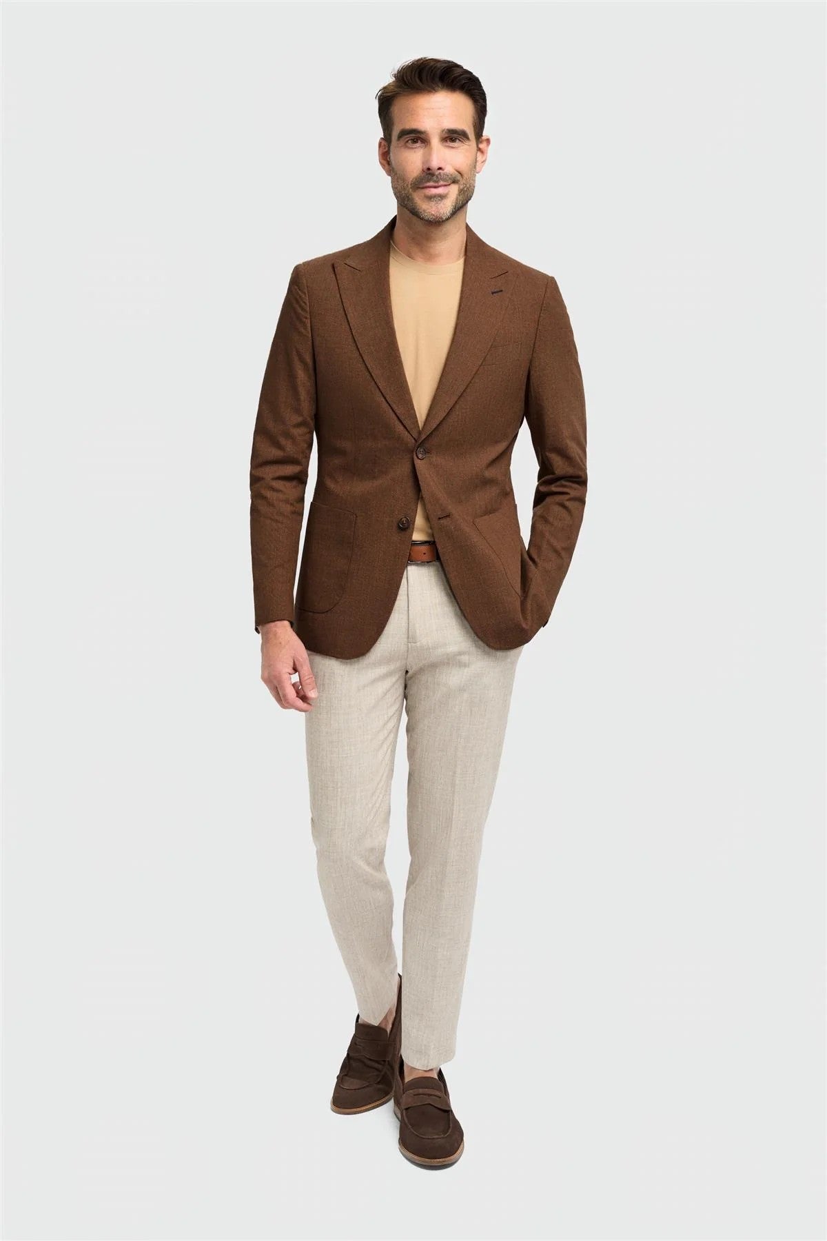 Men’s Rust Brown Cotton Formal Blazer - Edison - Rust Brown