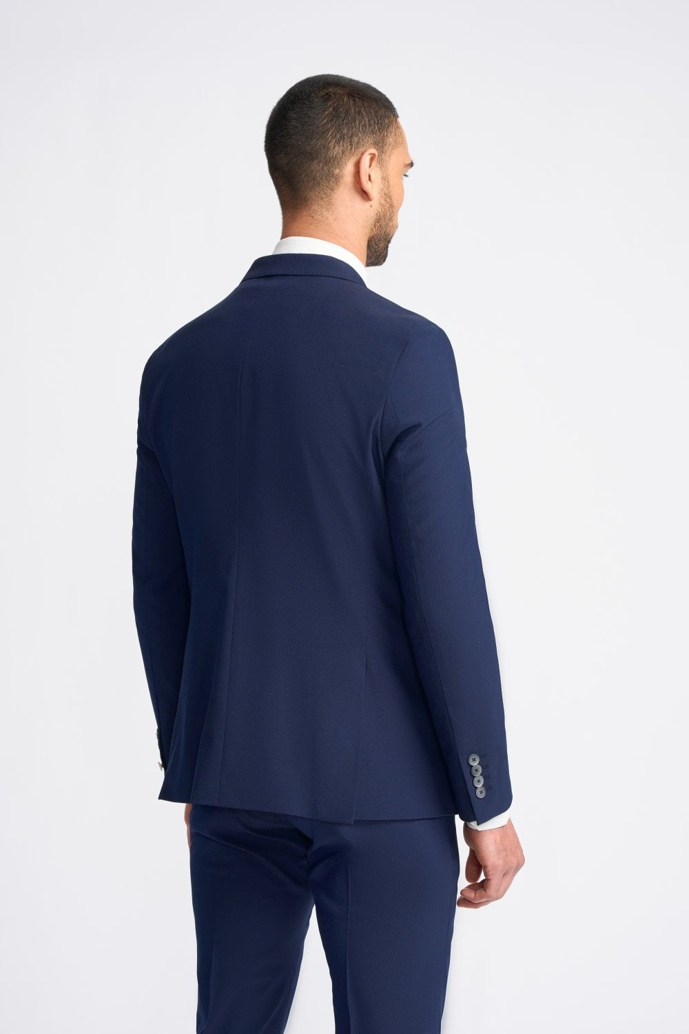 Men’s Wool Mix Double Breasted Slim Fit Suit – VICTORIOUS - Navy Blue