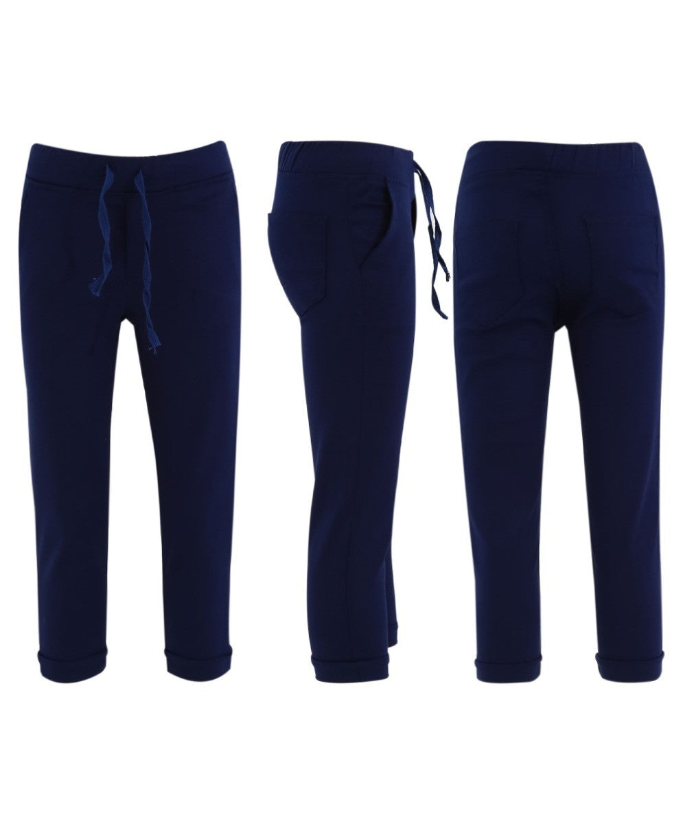 Baby Boys Cotton Stretch Chino Trousers - ENZO - Navy Blue