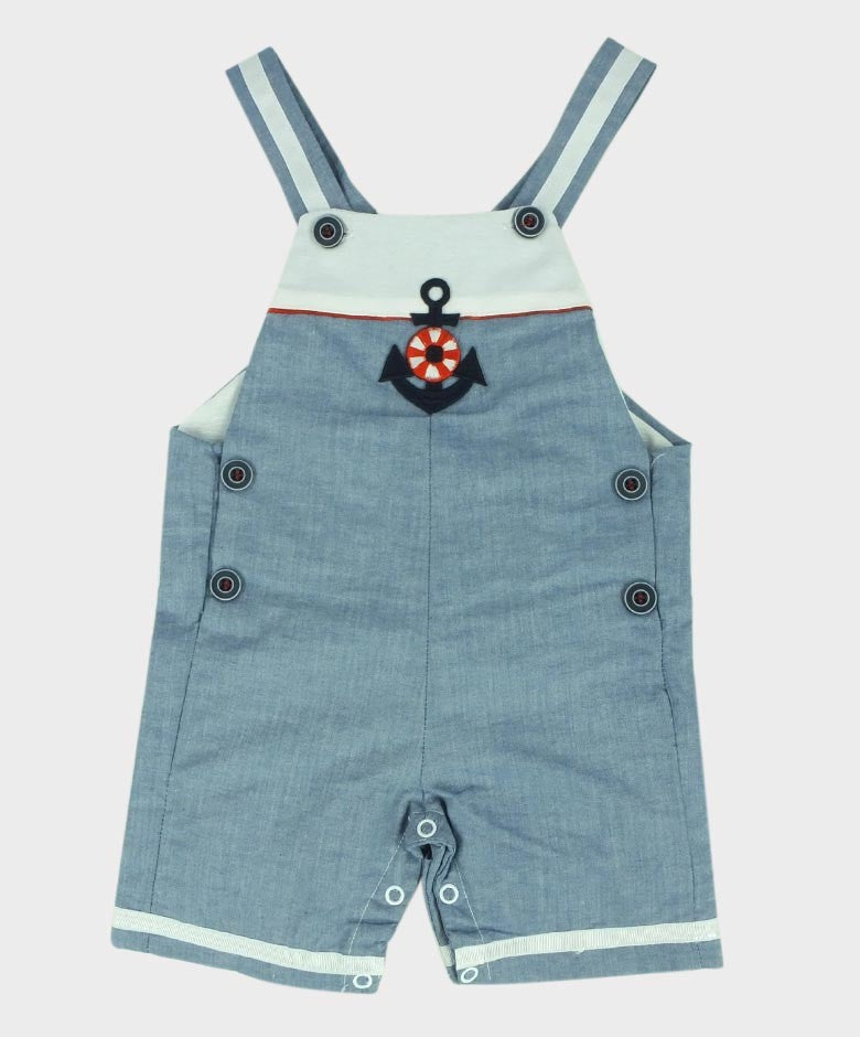 Baby Boys Casual Summer Dungaree Set - Light Blue