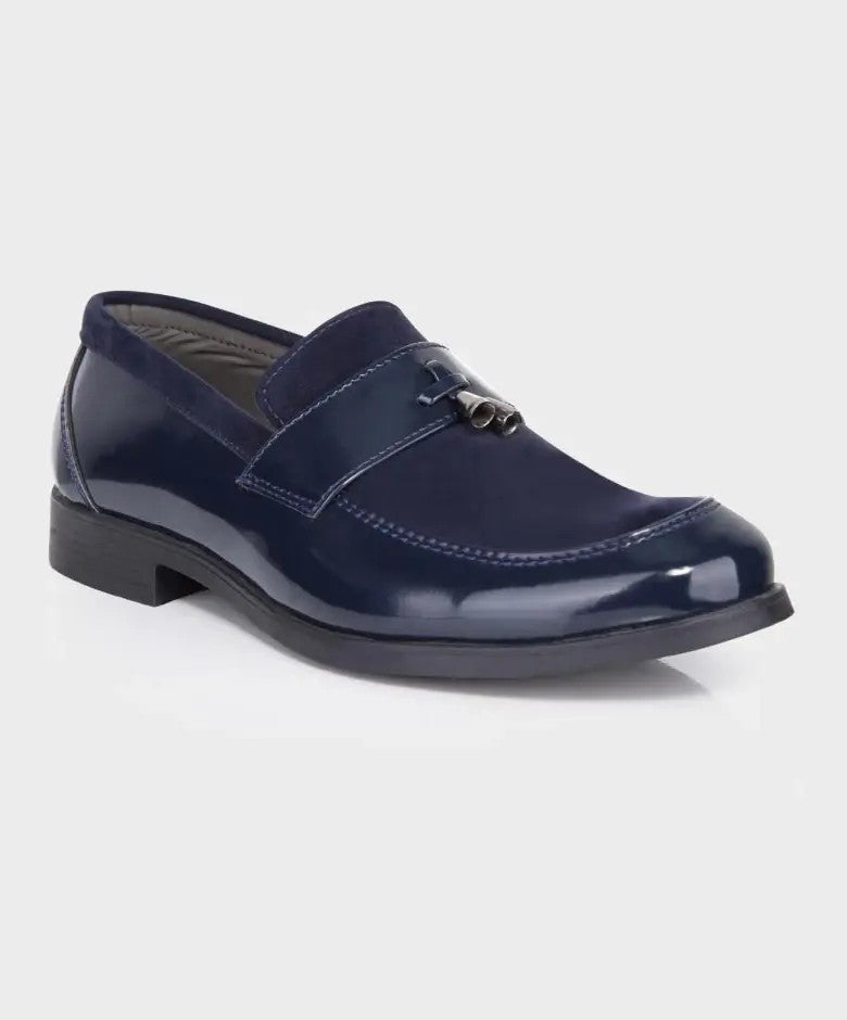 Baby Boys & Boys leather and Suede Slip on Formal Tassel Loafers - Navy Blue