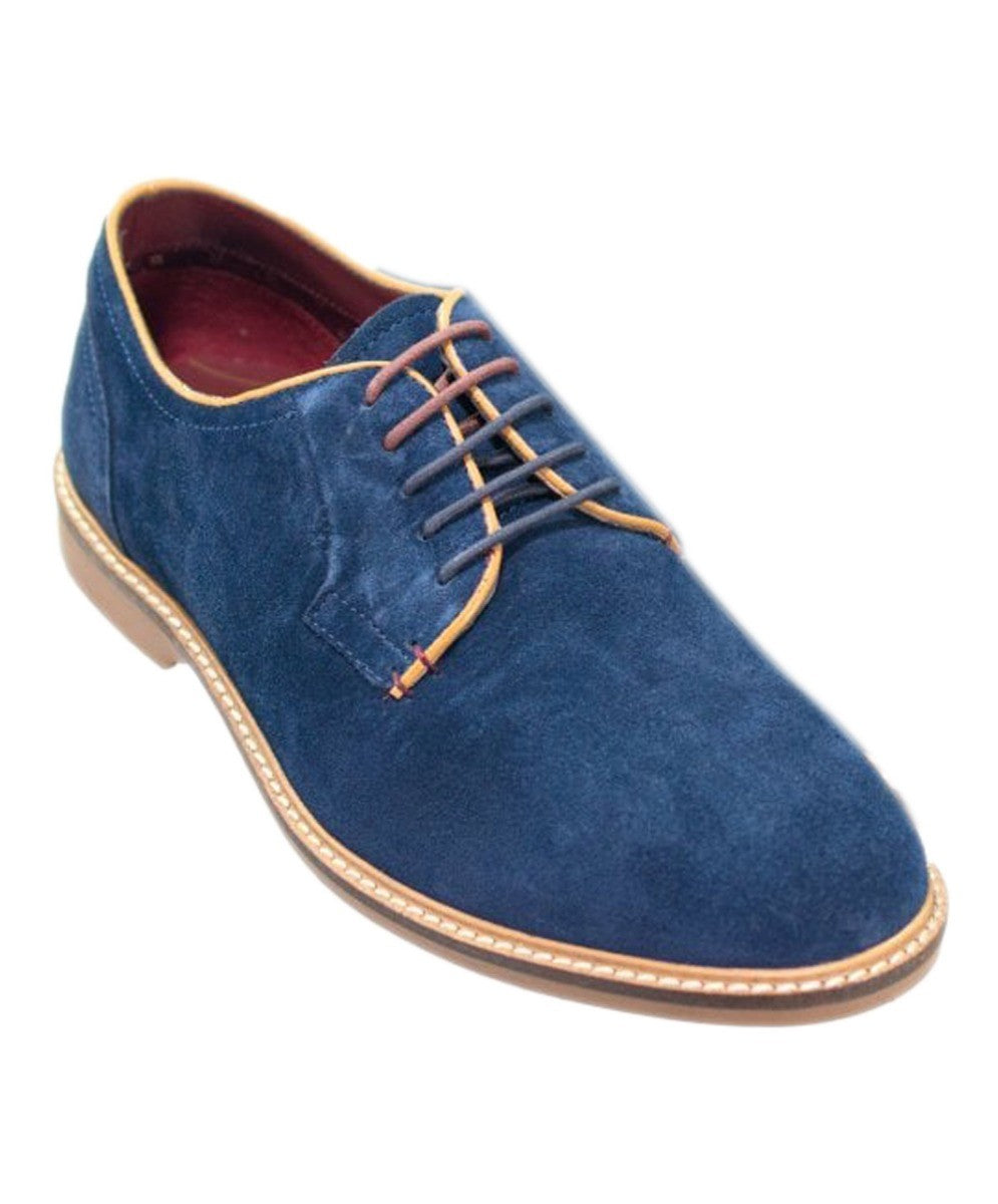 Men's Lace Up Derby Shoes - GOBI - Navy Blue