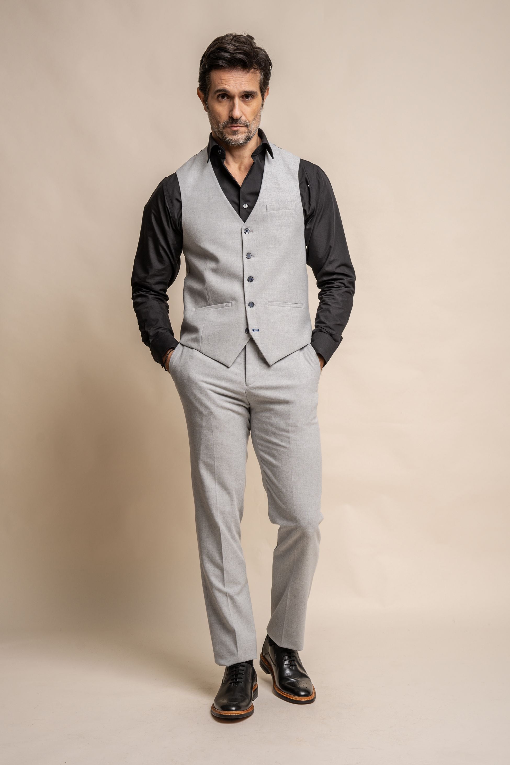 Men's Tweed Slim Fit Formal Waistcoat - FURIOUS Ivory - Ivory