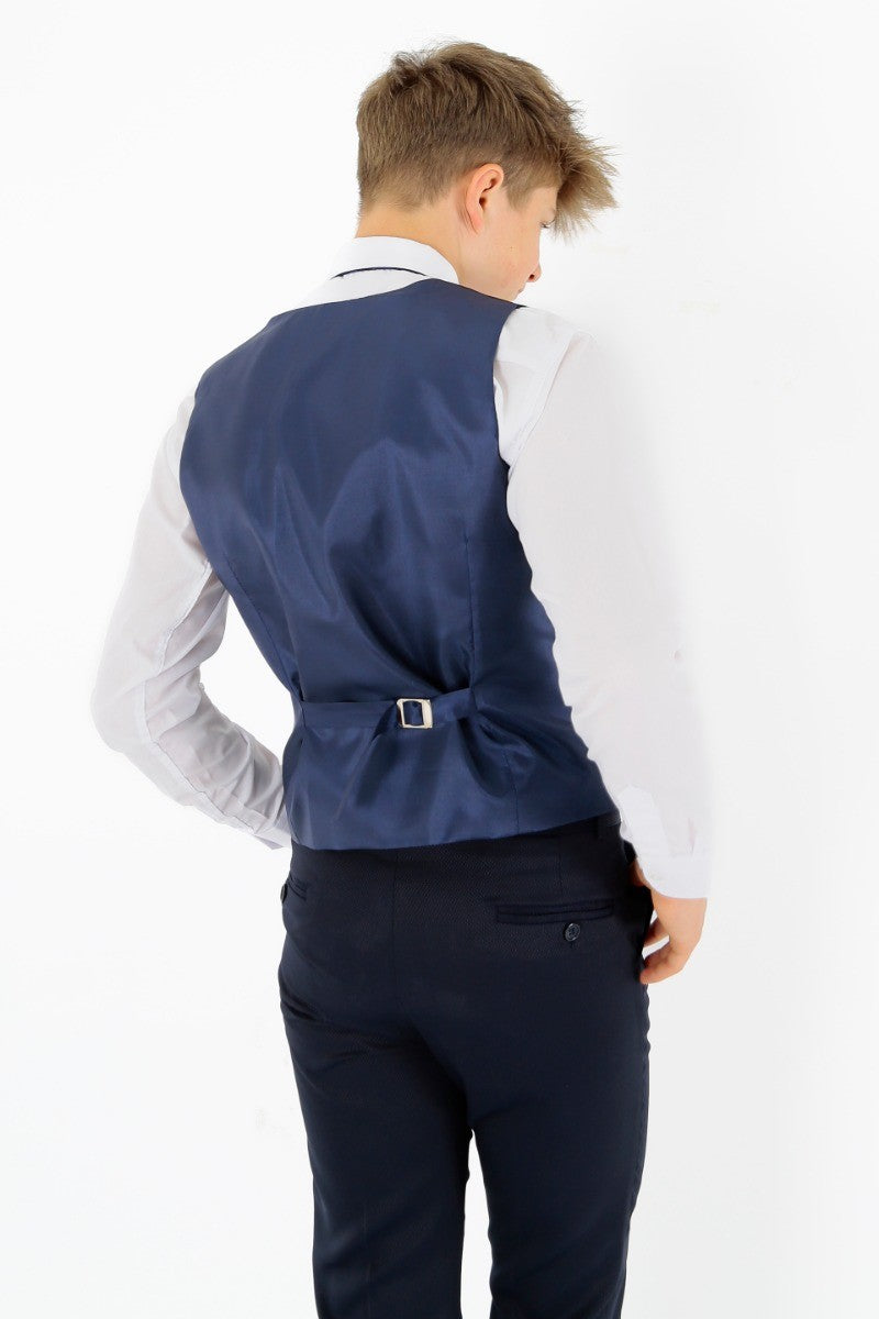 Boys Slim Fit Formal Suit - Navy Blue