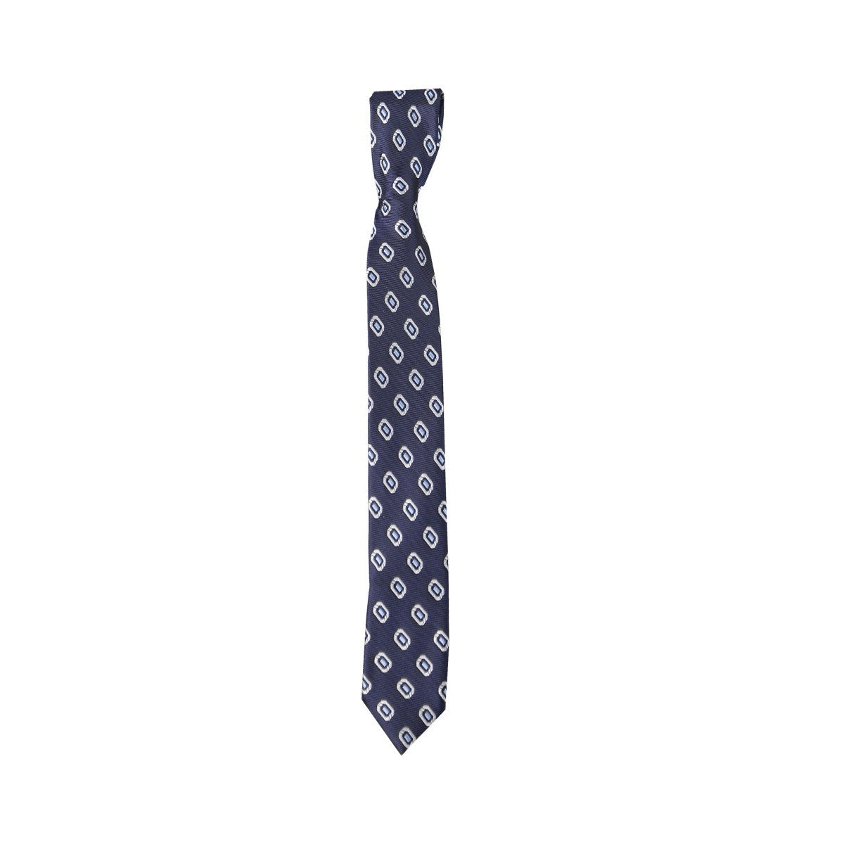 Boys Mixed Pattern Formal Tie & Hankie Set - Navy Blue