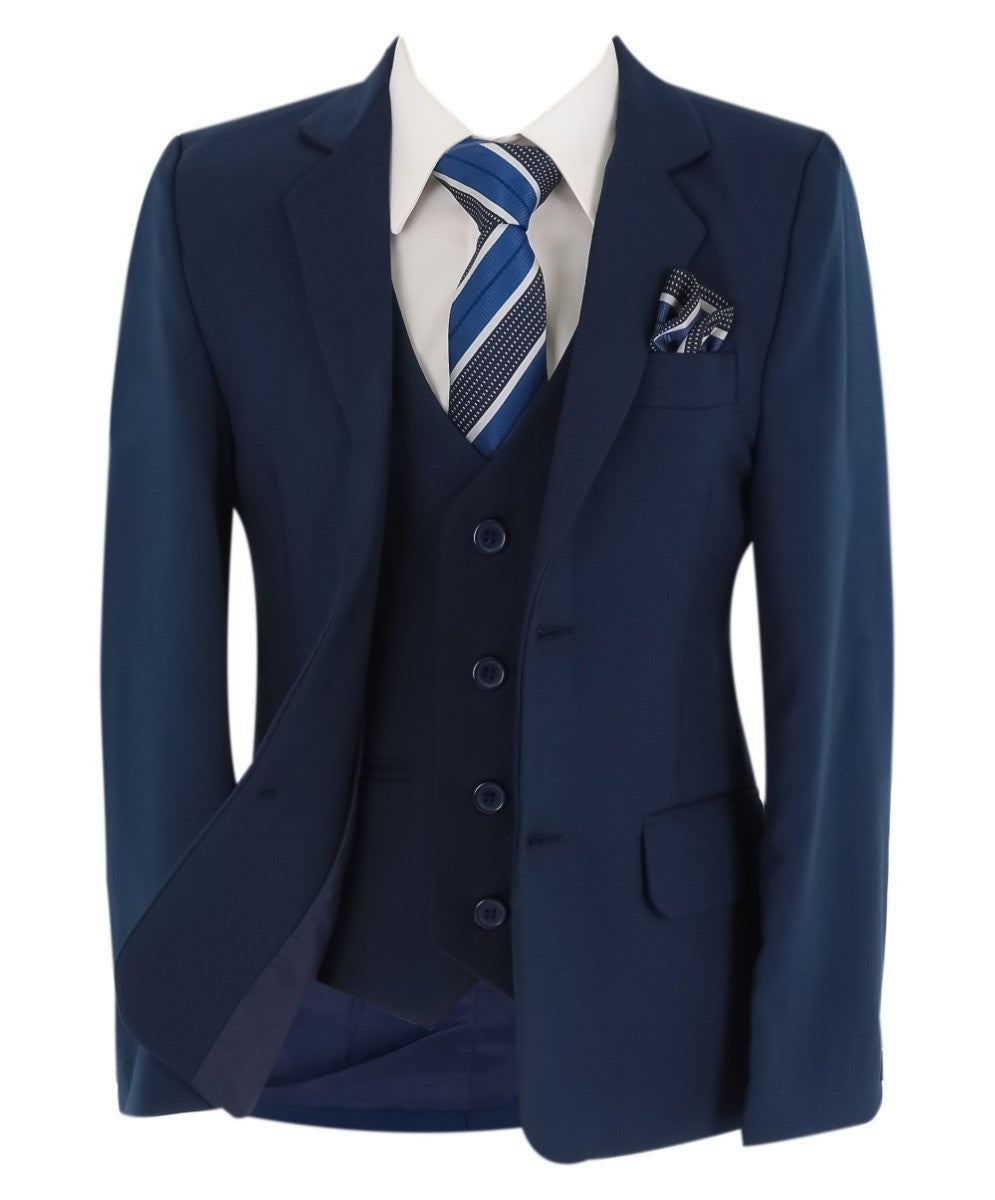 Boys 6 Piece All In One Formal Suit Set - RUN - Navy