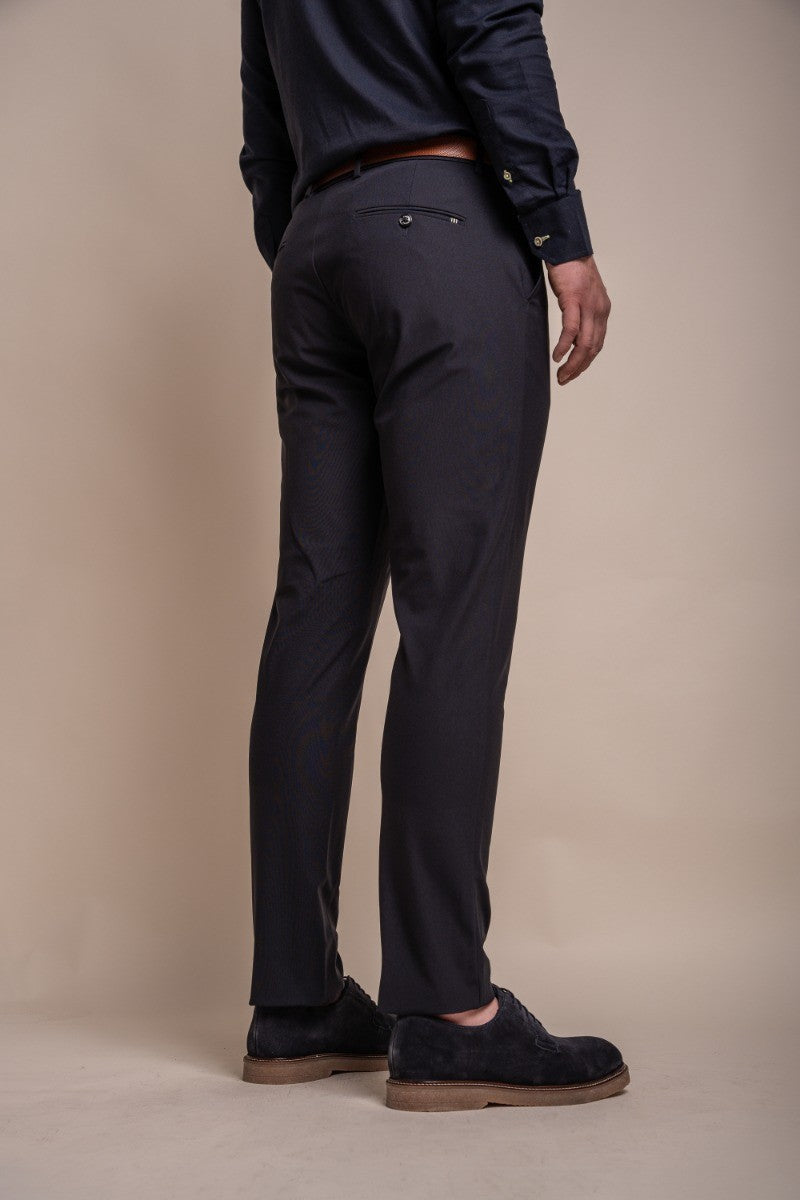 Men's Slim Fit Casual Trousers - REED - Navy