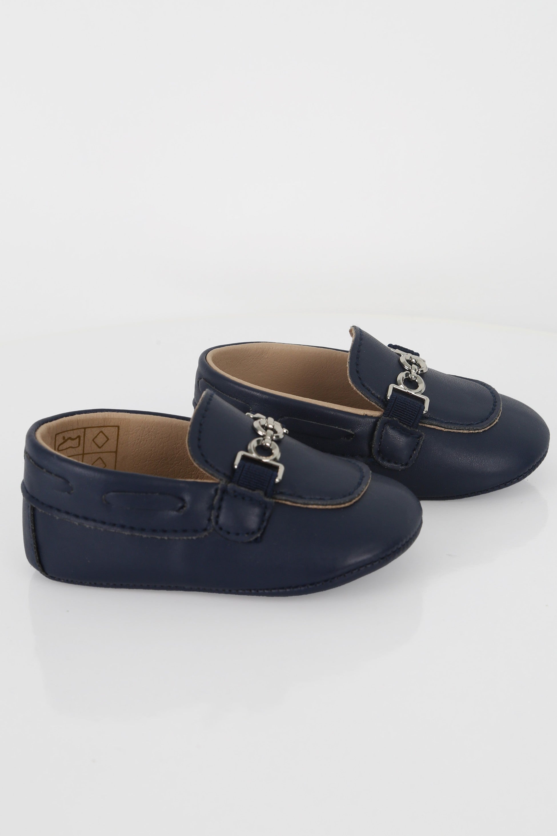 Baby Boys Pre-walker Loafer with Metal Charm - ALDOLFO - Navy Blue