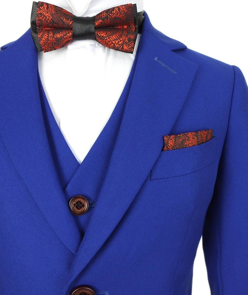 Boys Slim Fit Royal Blue Suit - Royal Blue