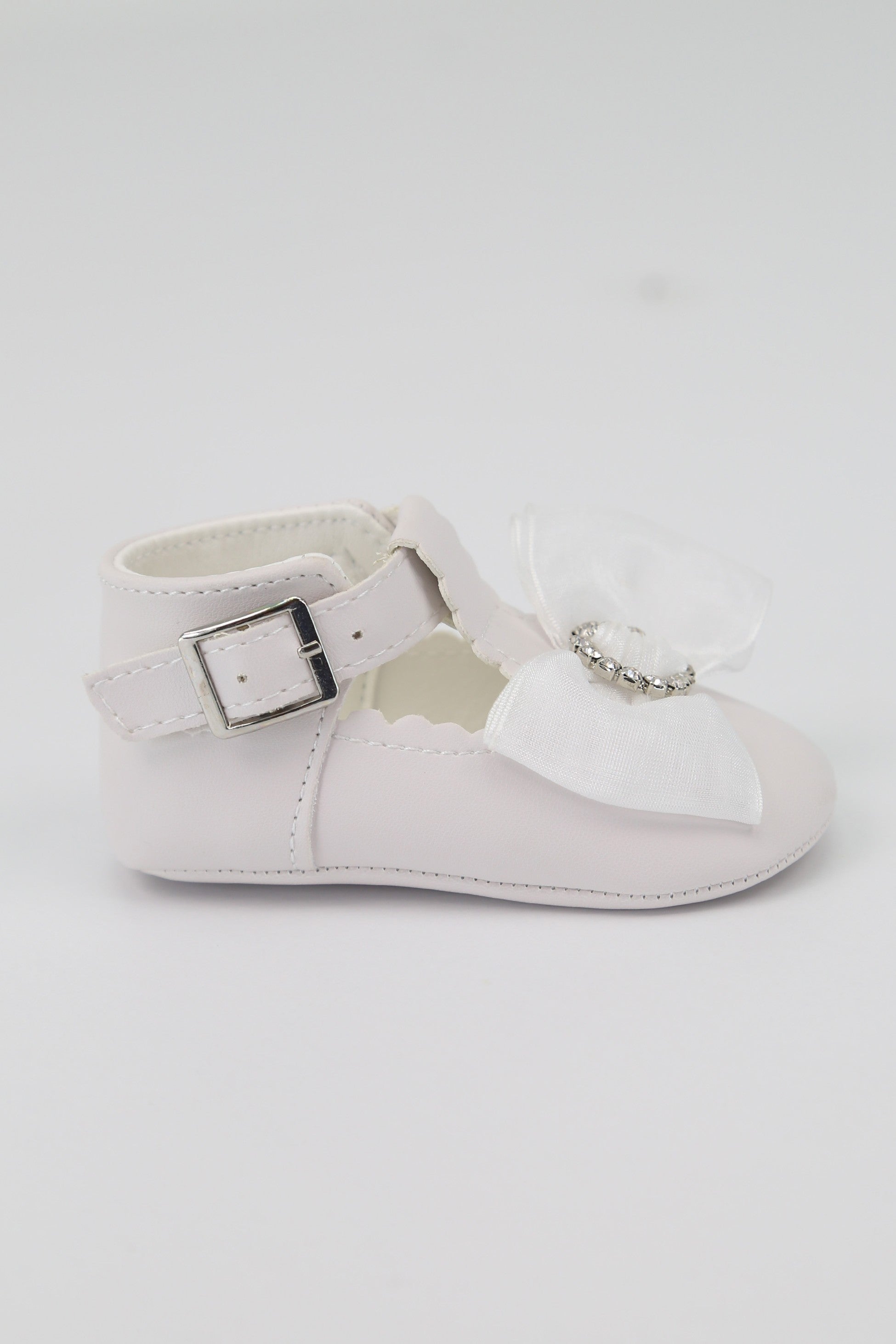 Baby Girls Rhinestones Christening Shoes - MILLIE - White