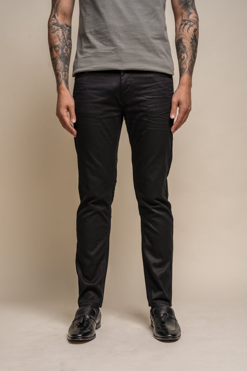 Men's Casual Slim Fit Denim Jeans - BRAD - Black