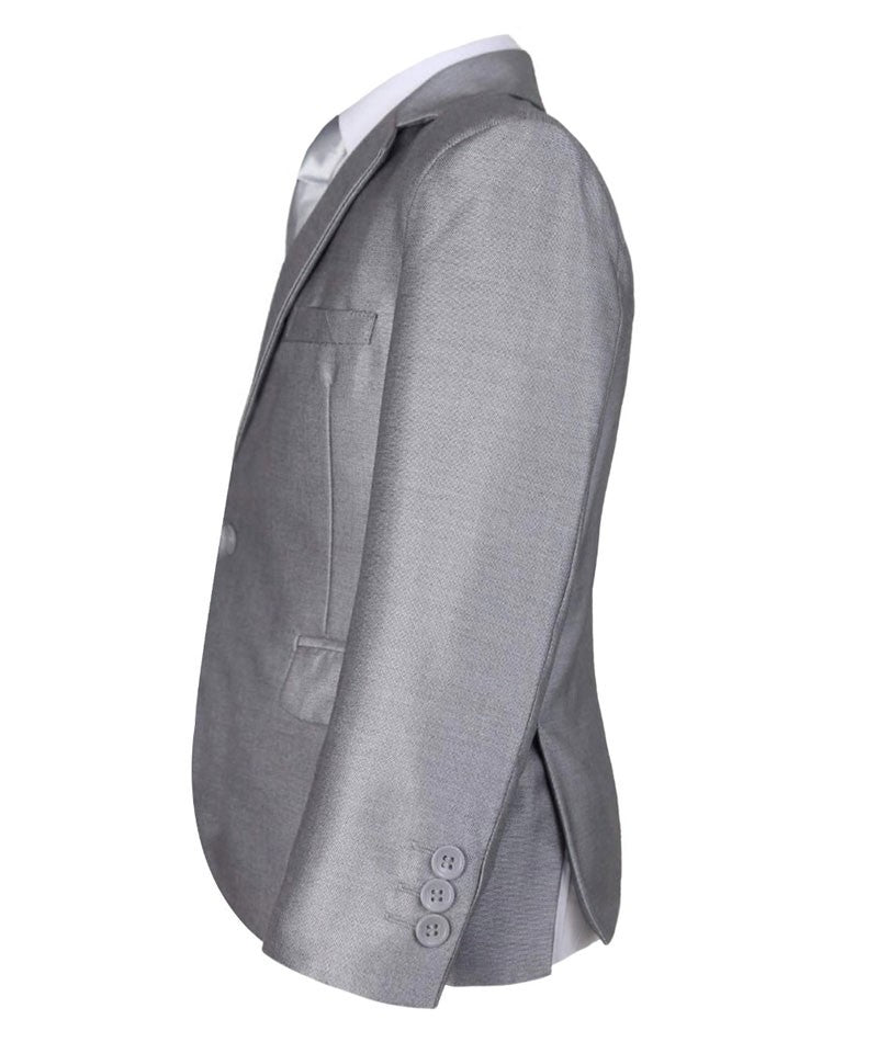 Boys Wedding Silver Suit Set - Light Silver