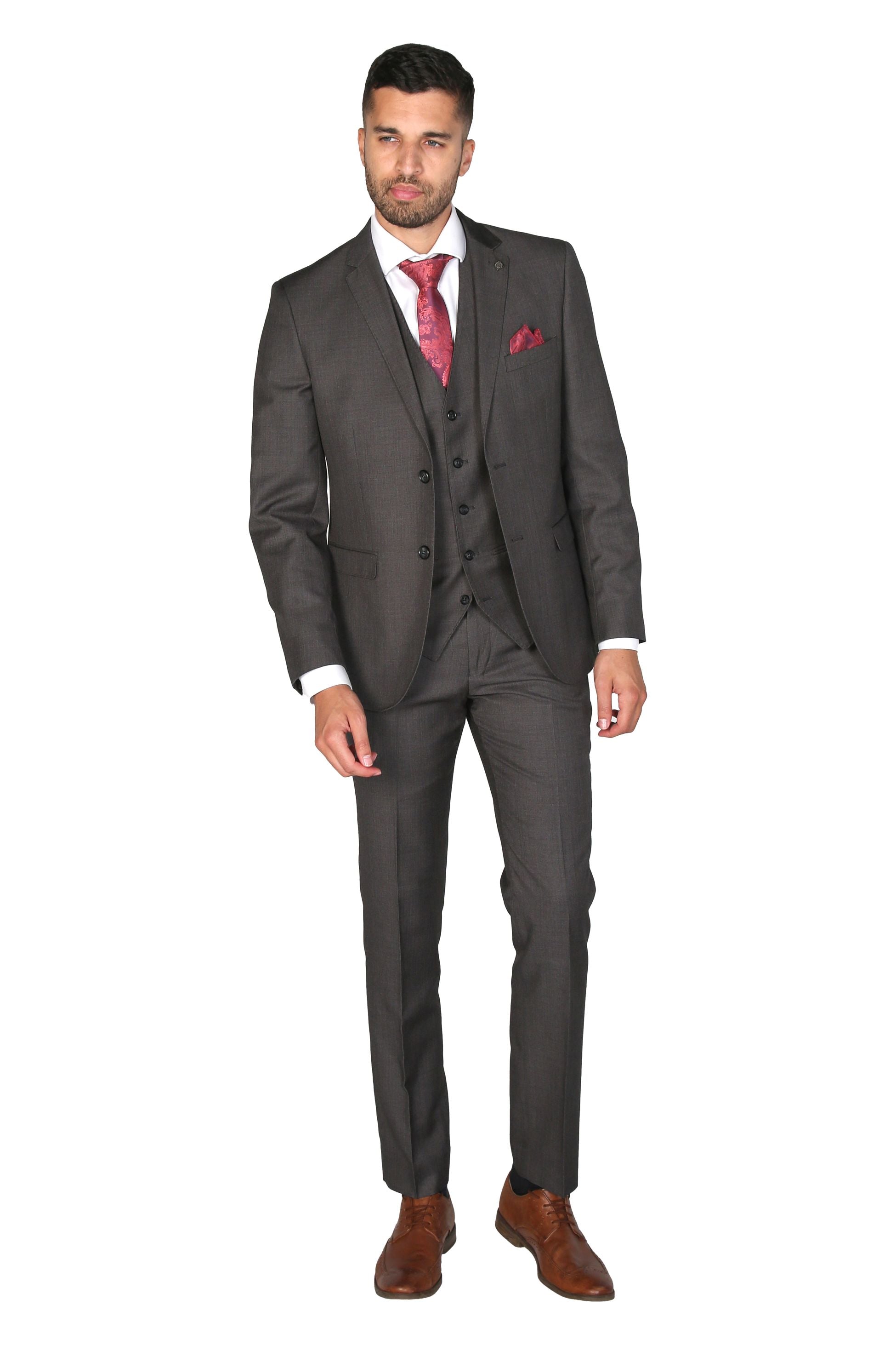 Men's Tailored Fit Formal Trousers  - CHARLES - Charcoal Grey