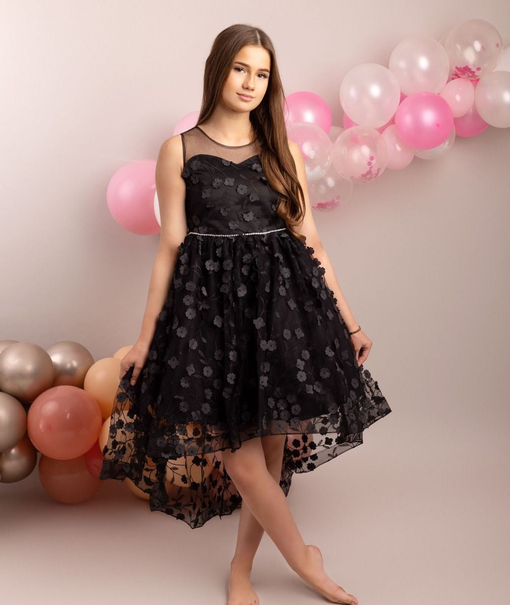 Floral Dress for Girls - COURTNEY - Black