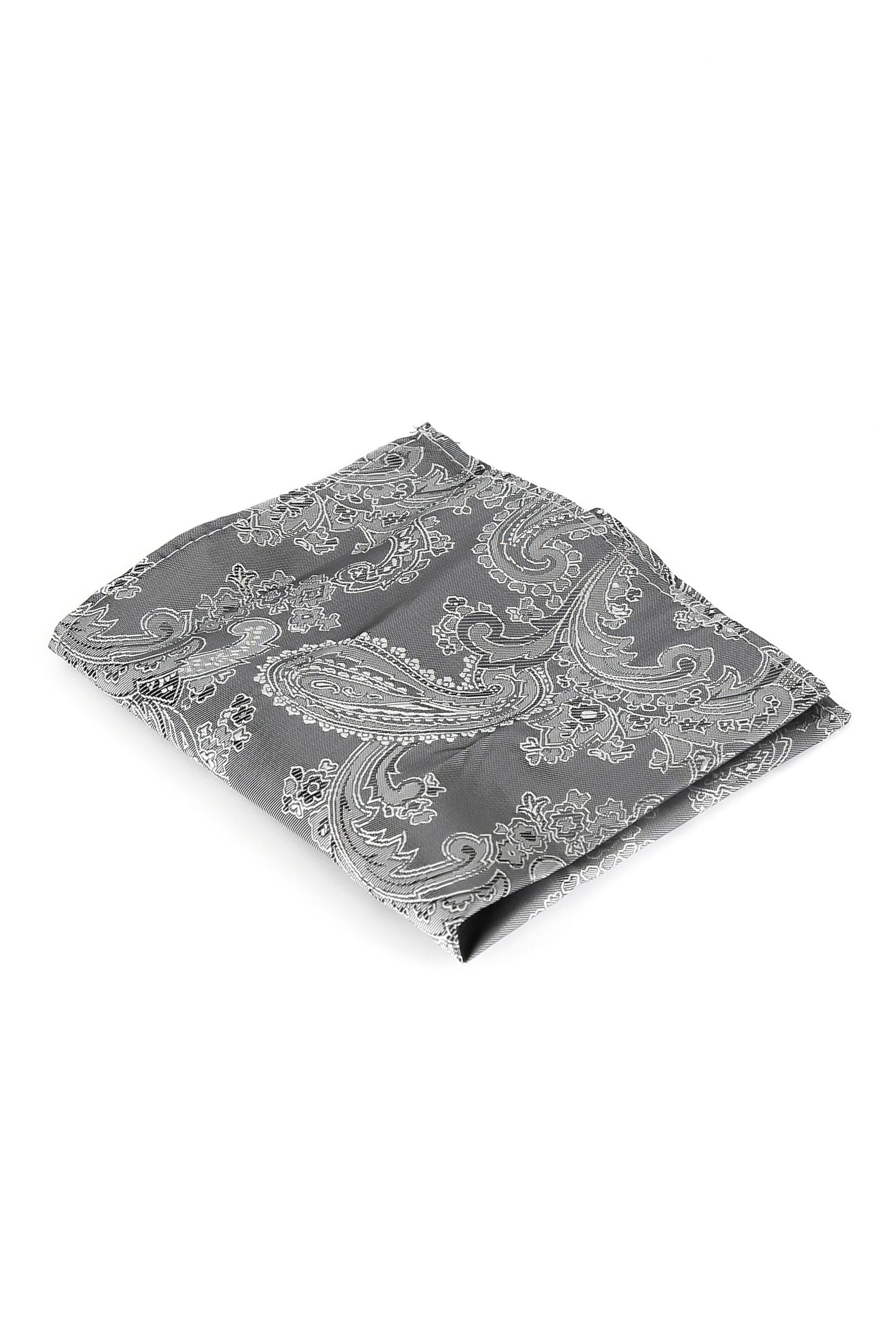 Men's Paisley Tie Cufflink Set - Grey