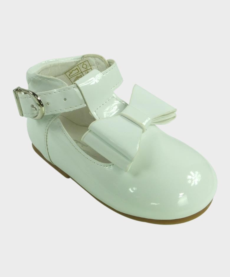 Girls Patent Botties Ankle Shoes - White