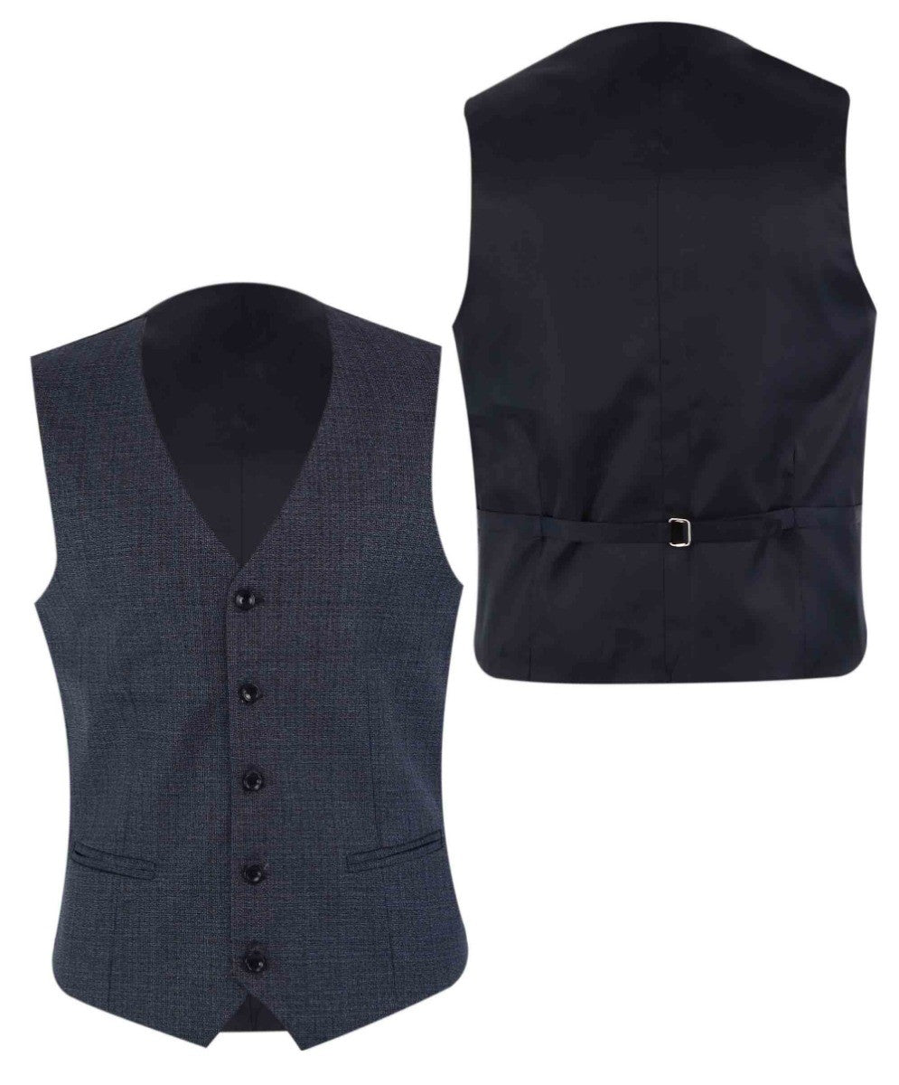 Men's Textured Tailored Fit Suit - ADRIAN - Navy Blue