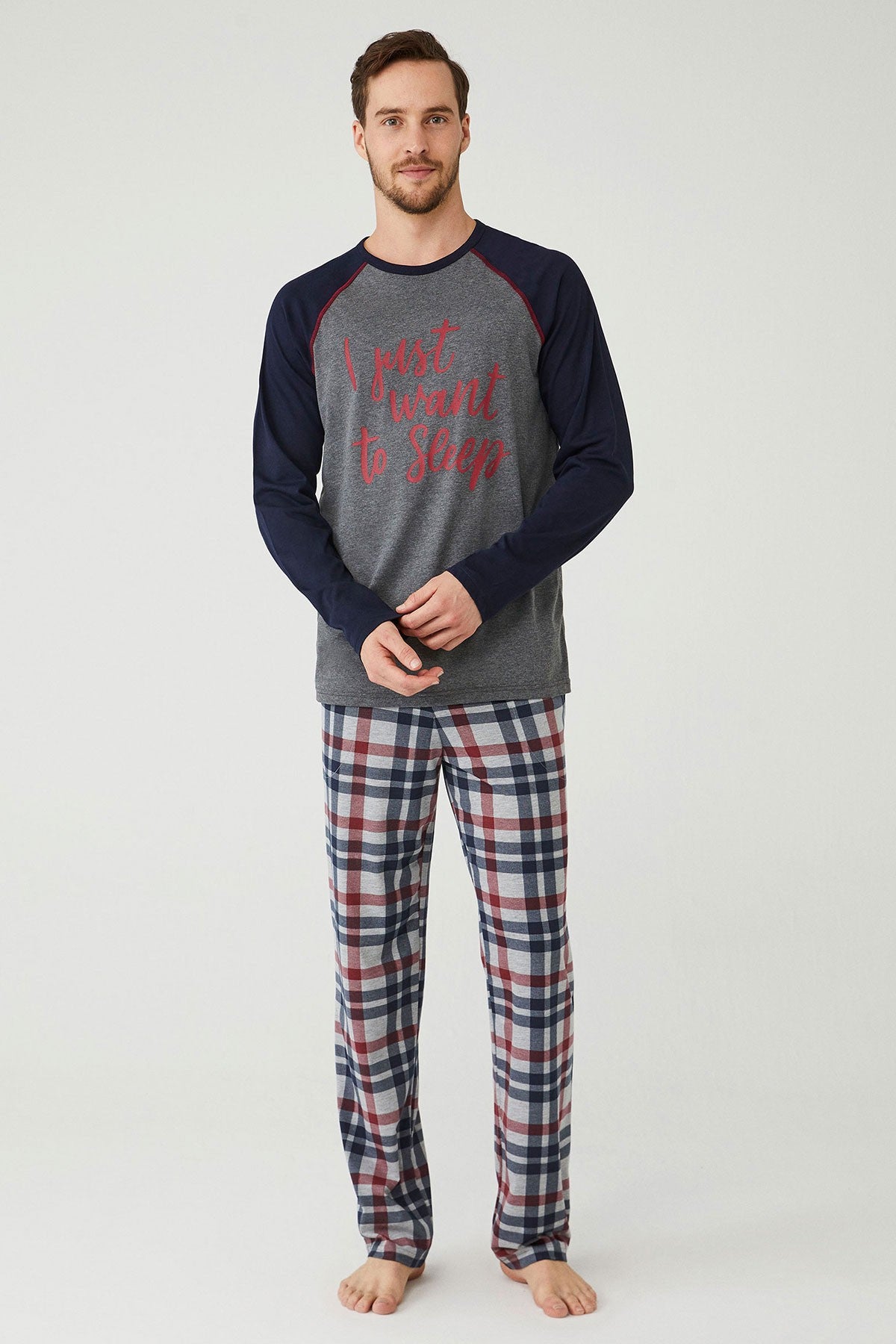 Men's Comfortable Cotton Pyjama - Navy Blue