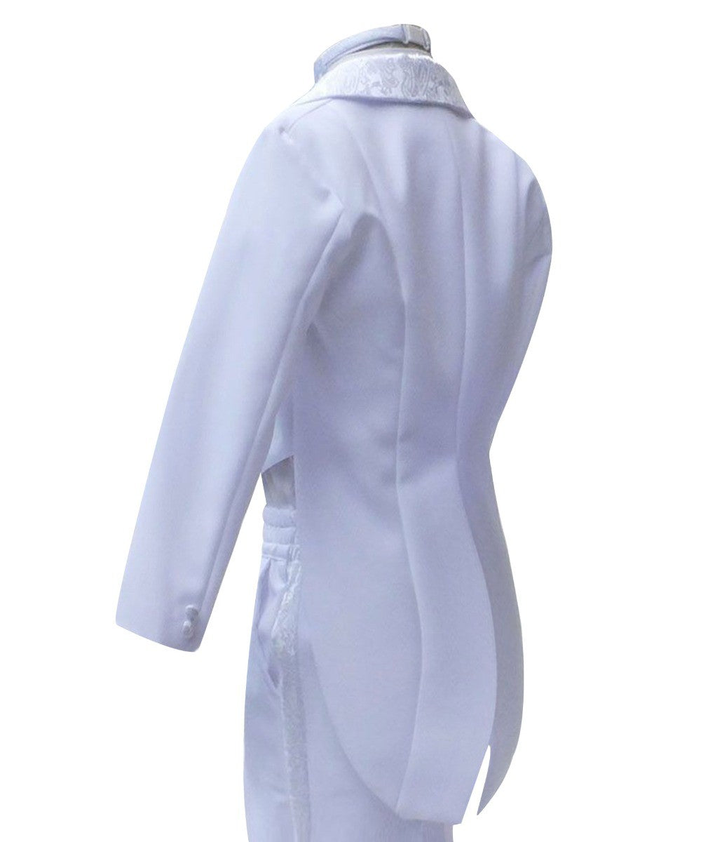 Boys Tuxedo Tail Suit Set - White