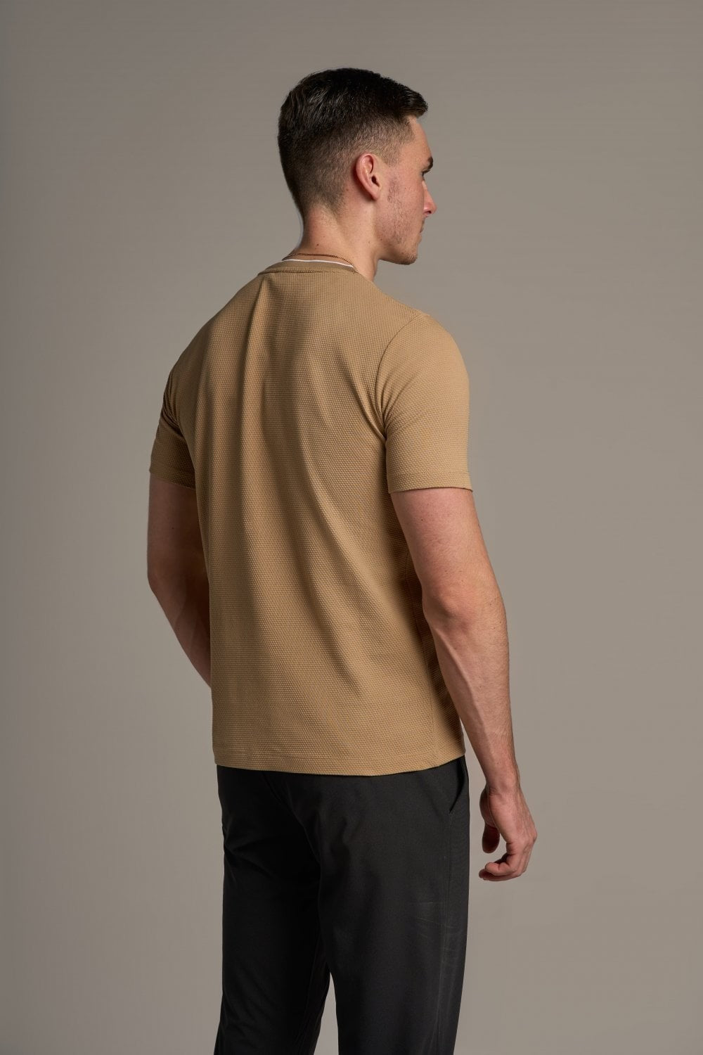 Men's Cotton Slim Fit T-shirt - BYRON - Sand Brown