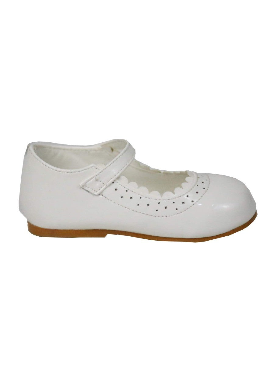 Girls Patent Mary Jane Shoes - Ivory