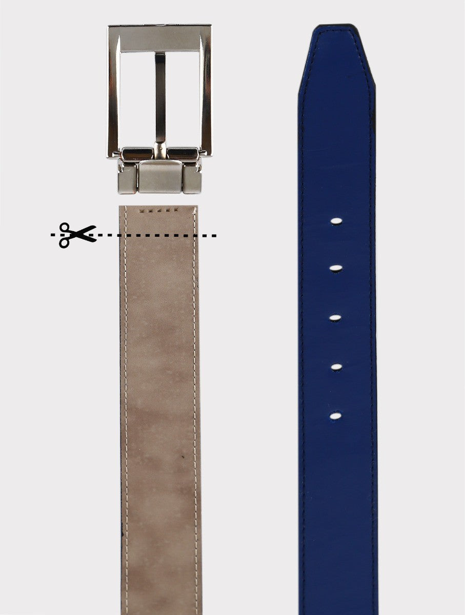 Boys Leather Belt - Shinny - Navy Blue