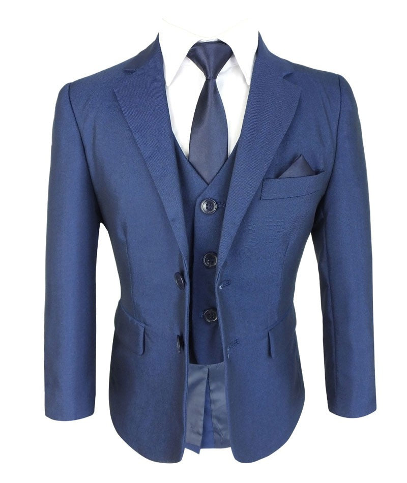 Boys All In One Formal Blue Suit - Dark Blue