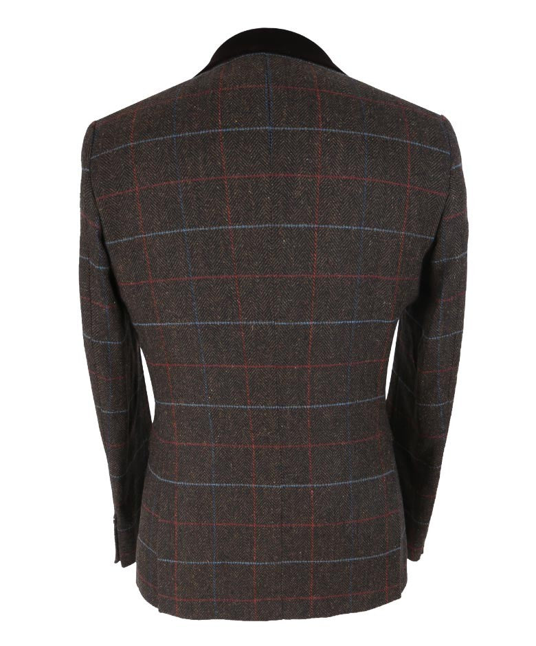 Men's Retro Check Slim Fit Suit - TOMMY Brown - Brown