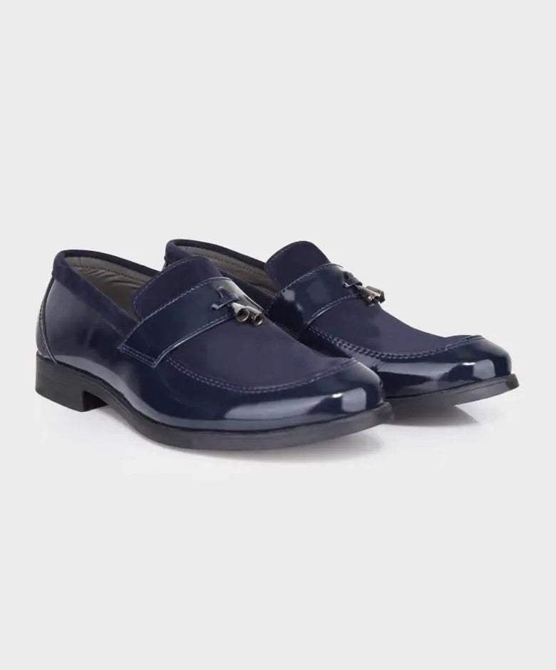 Baby Boys & Boys leather and Suede Slip on Formal Tassel Loafers - Navy Blue