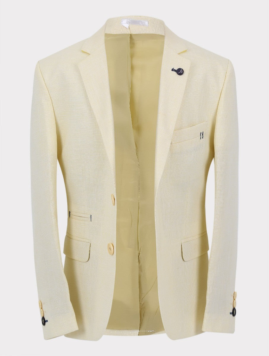 Boys Casual Linen Blazer - Beige