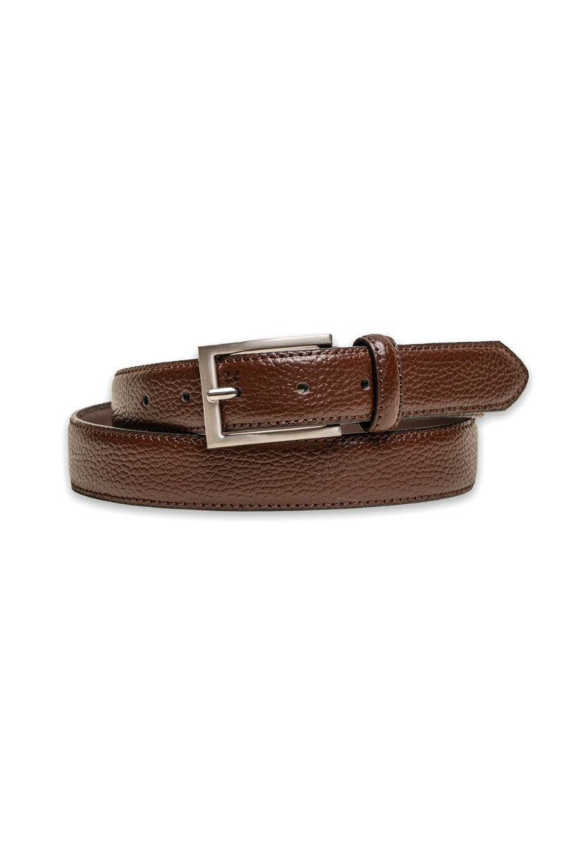 Men's Patent Leather Dress Belt - Brown