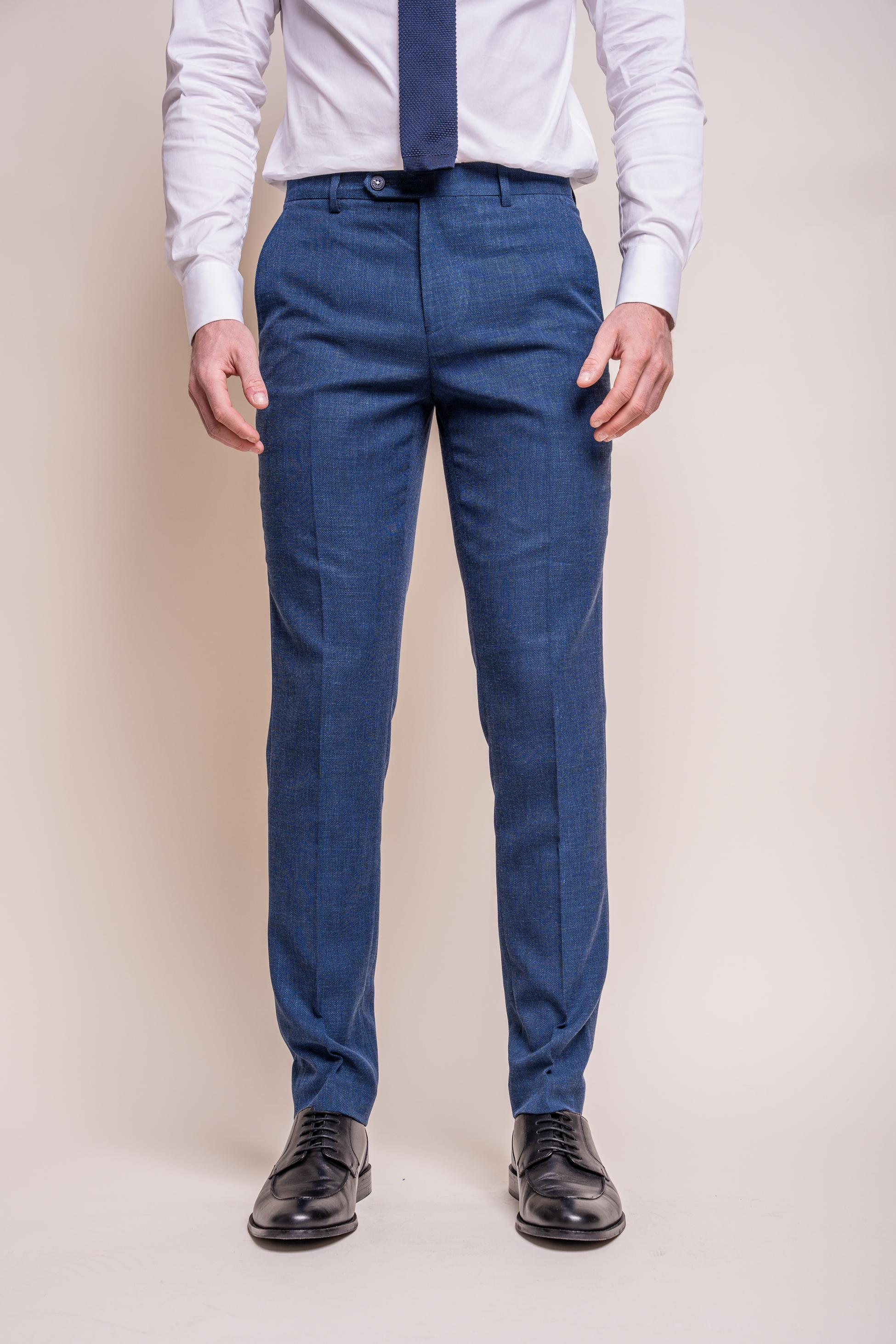 Men's Slim Fit Formal Trousers - MIAMI - Blue