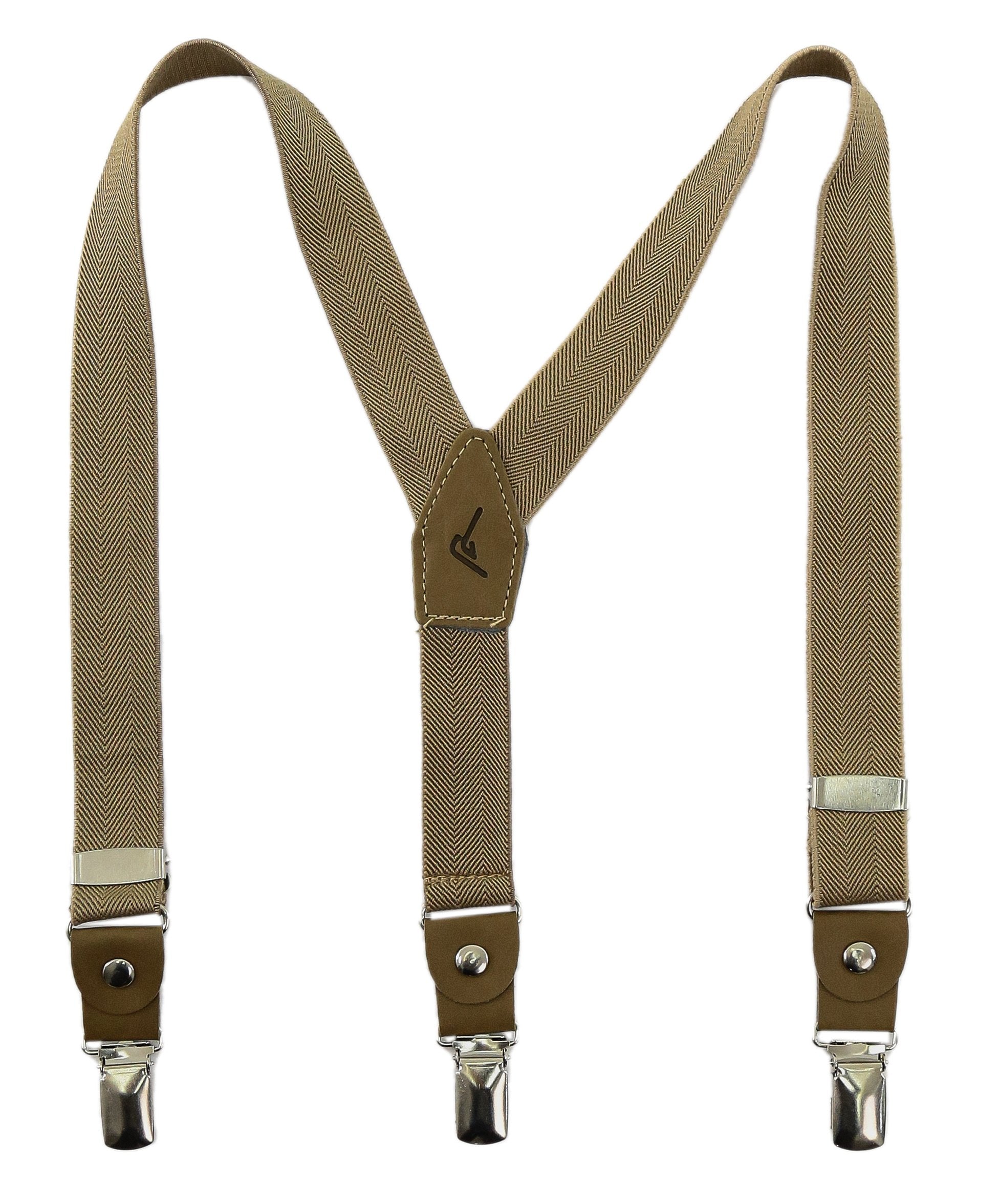 Boys Adjustable Y-Shape Suspenders - Mink Brown