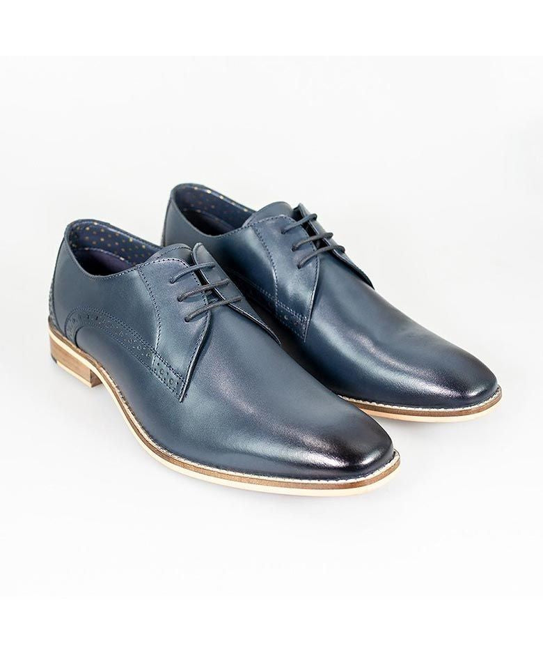 Men's Leather Derby Shoes - JOHN - Tan Brown