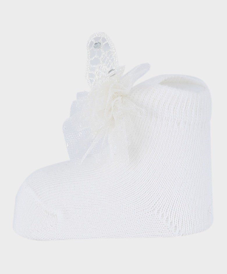 Baby Girls Headband and Socks Set - Ivory