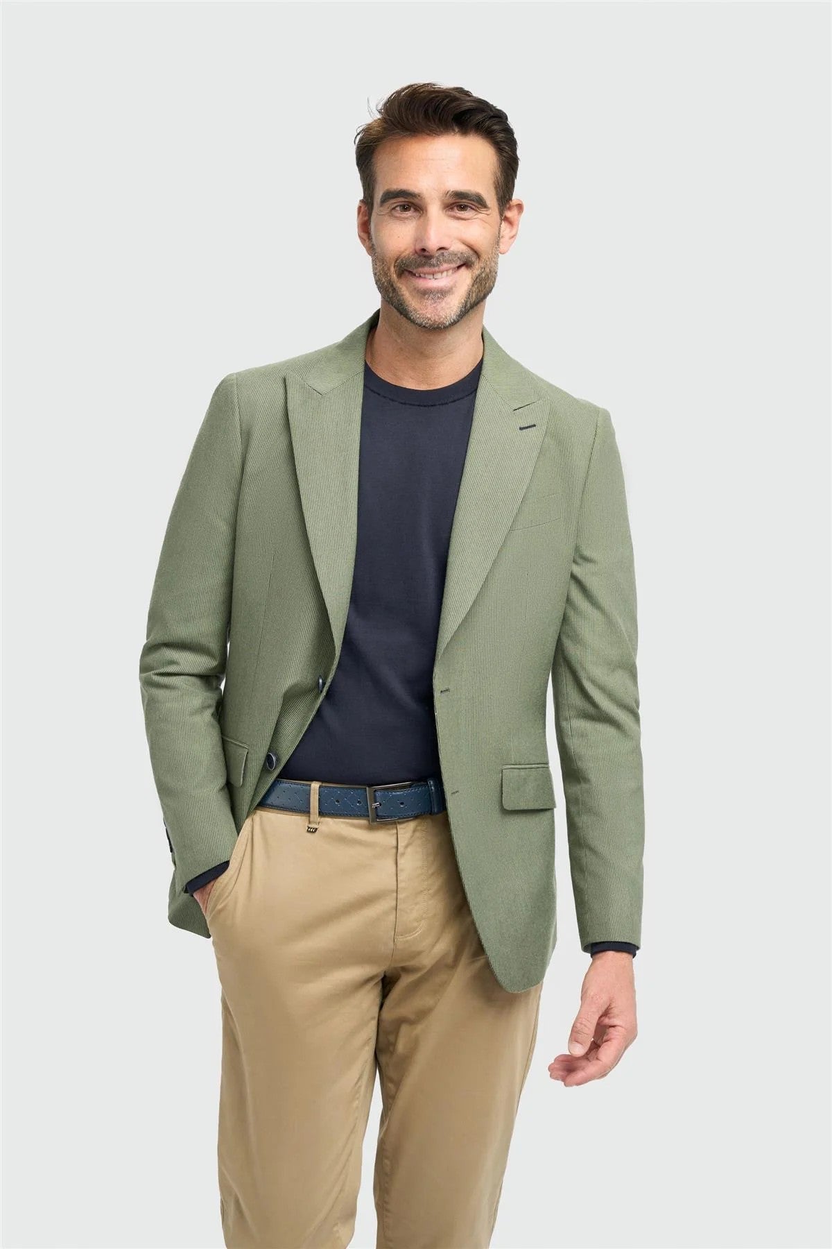 Men’s Olive Green Textured Blazer - Cristo - Green