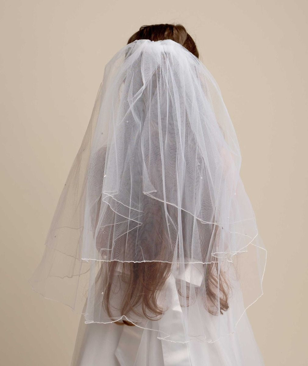 Girls' White Layered Tulle Veil - VL 139