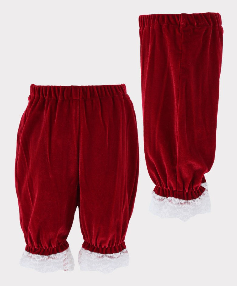 Baby Girls Smocked Velvet Sleeping Wear Set - Wine Red