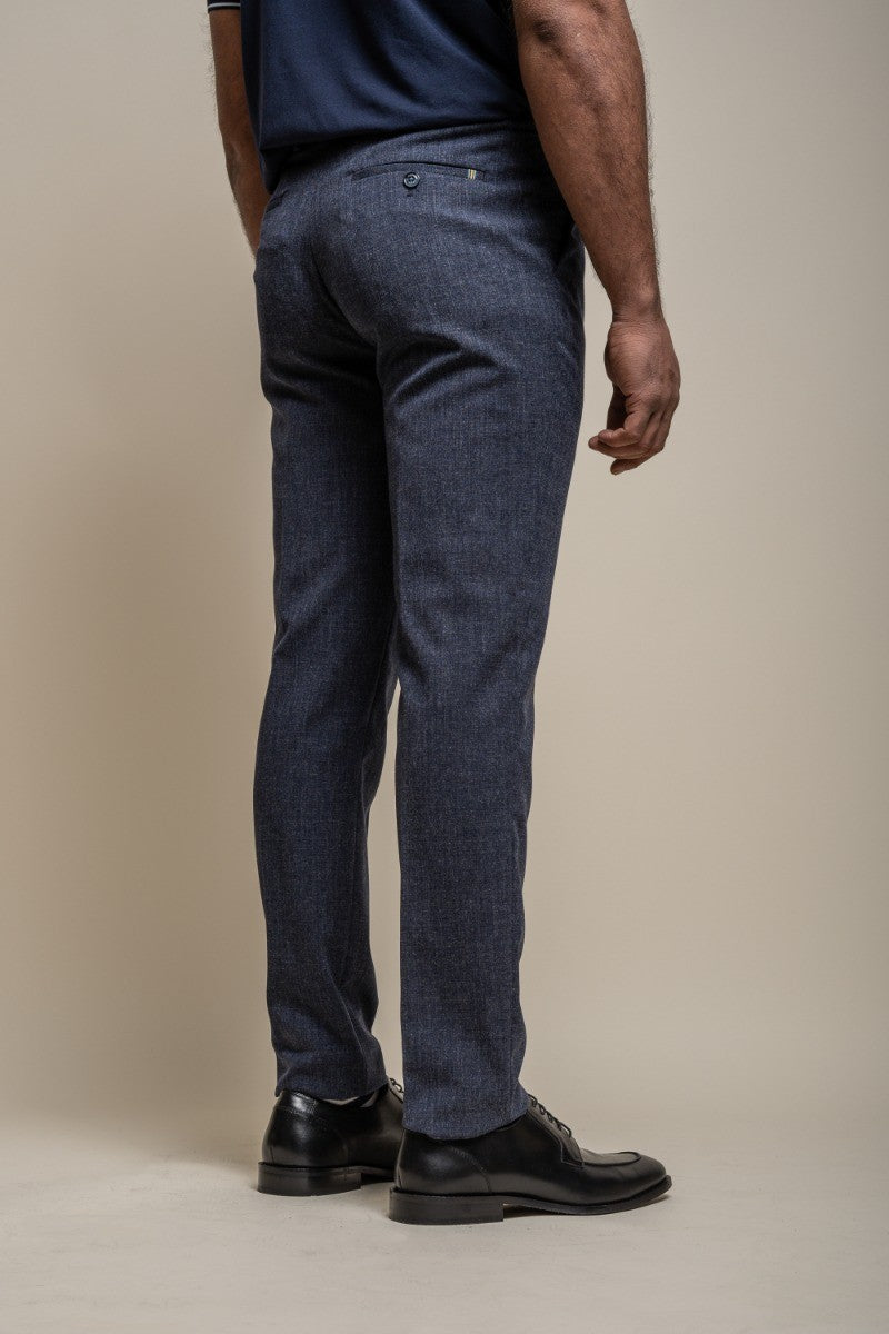 Men's Slim Fit Formal Trousers - TOKYO - Navy Blue