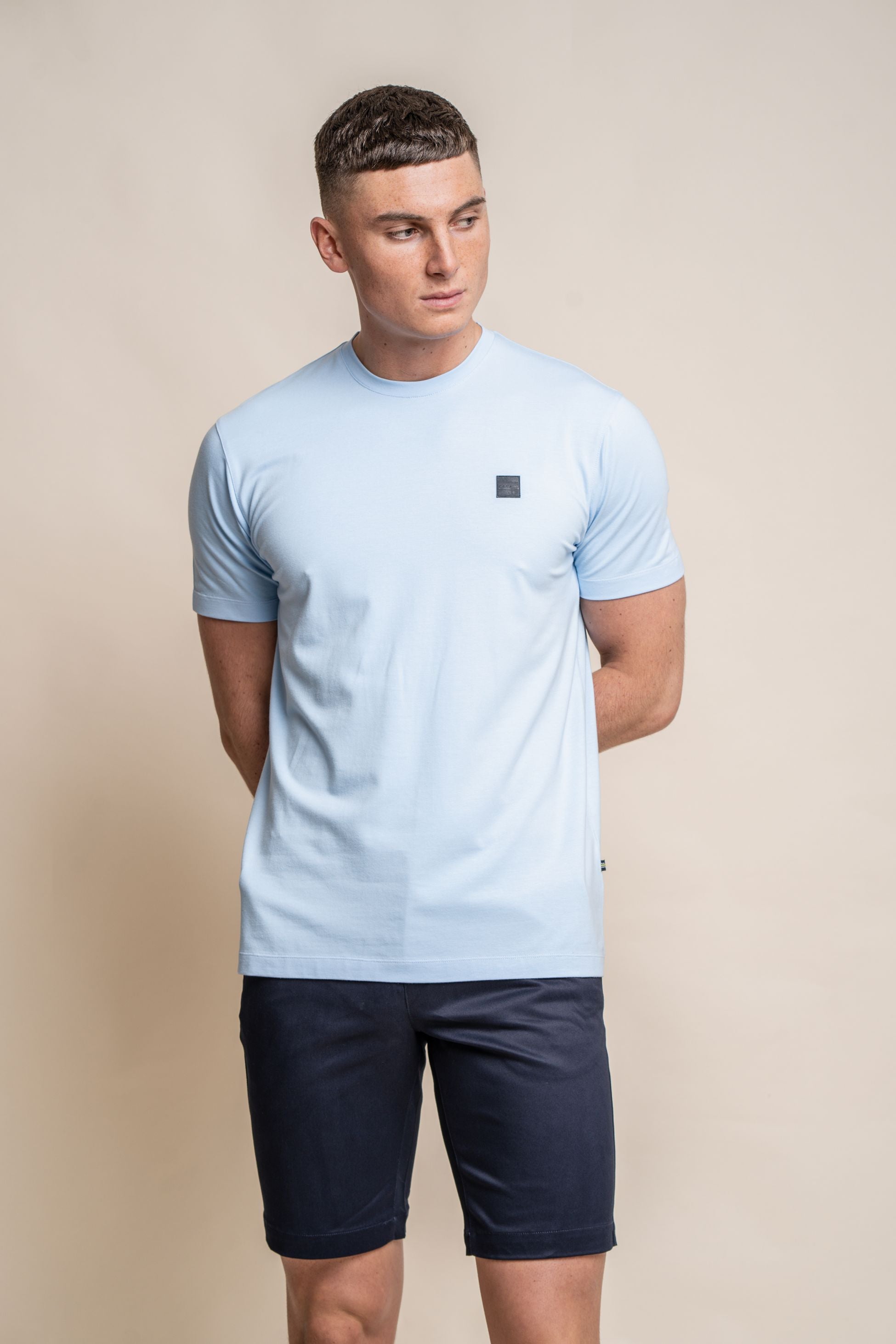 Men's Crew Neck Cotton T-Shirt - BOGART - Sky Blue