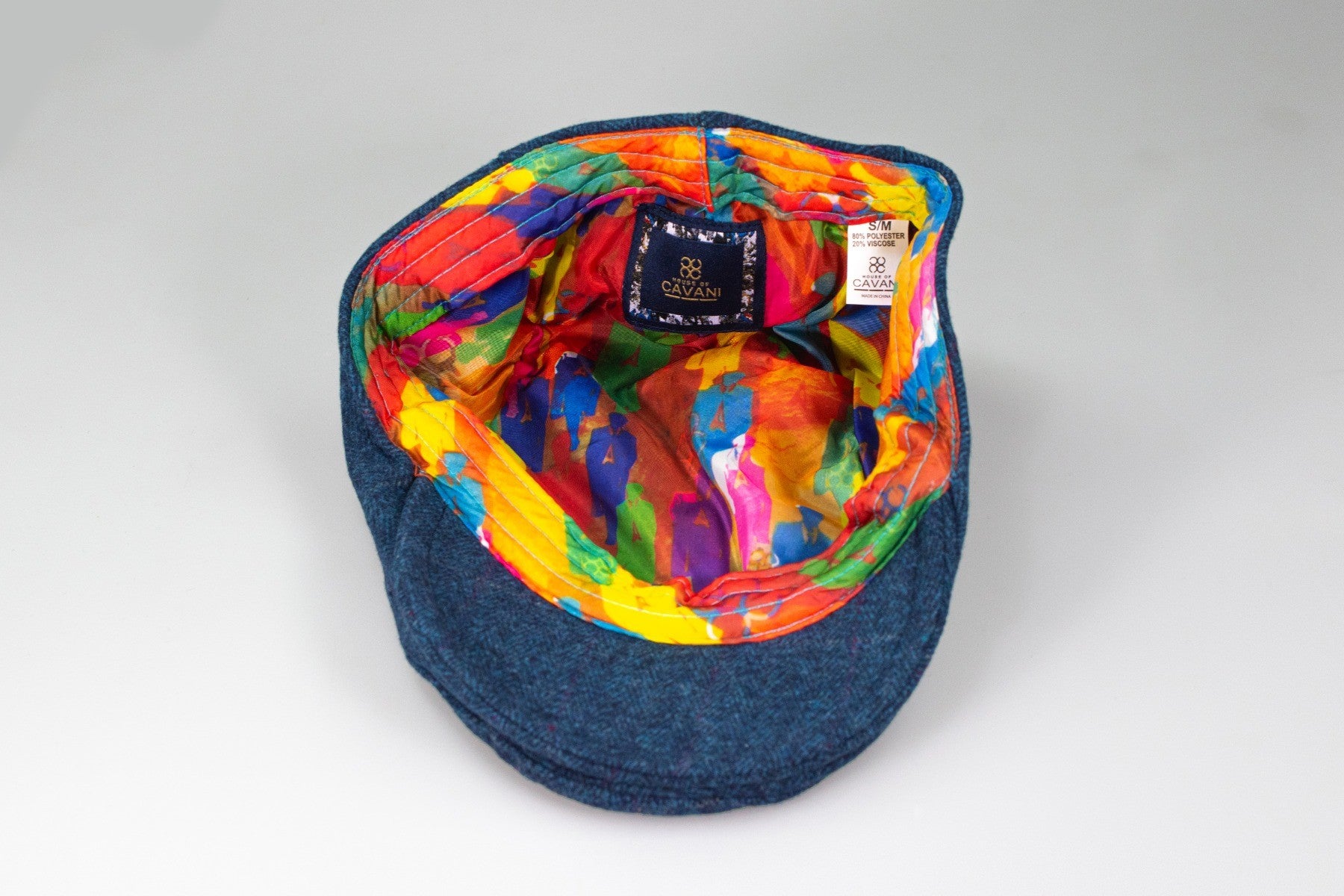 Men's Tweed Wool Blue Flat Cap - CARNEGI - Blue