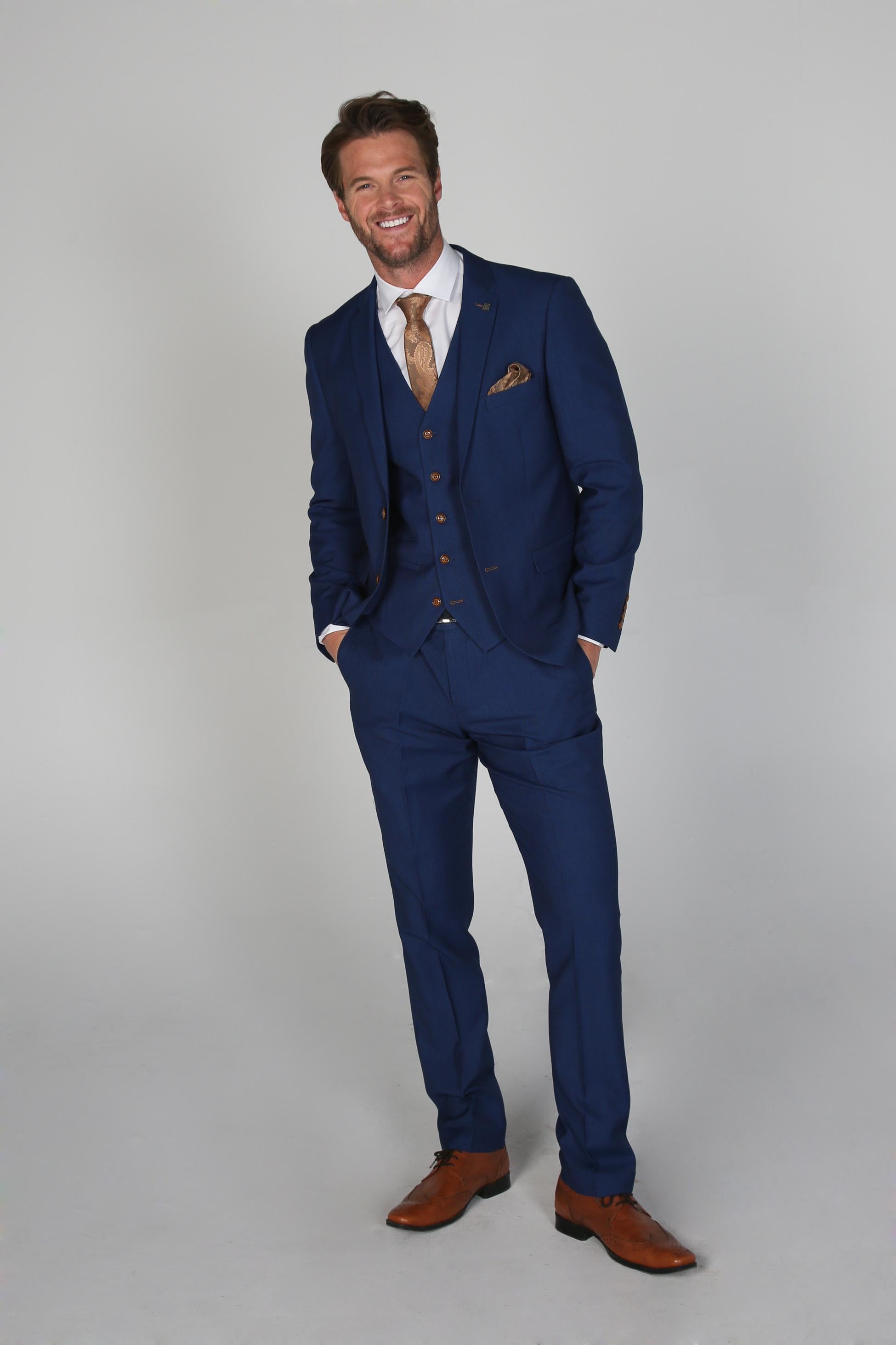 Men's Tailored Fit Blue Suit - MAYFAIR - Royal Blue